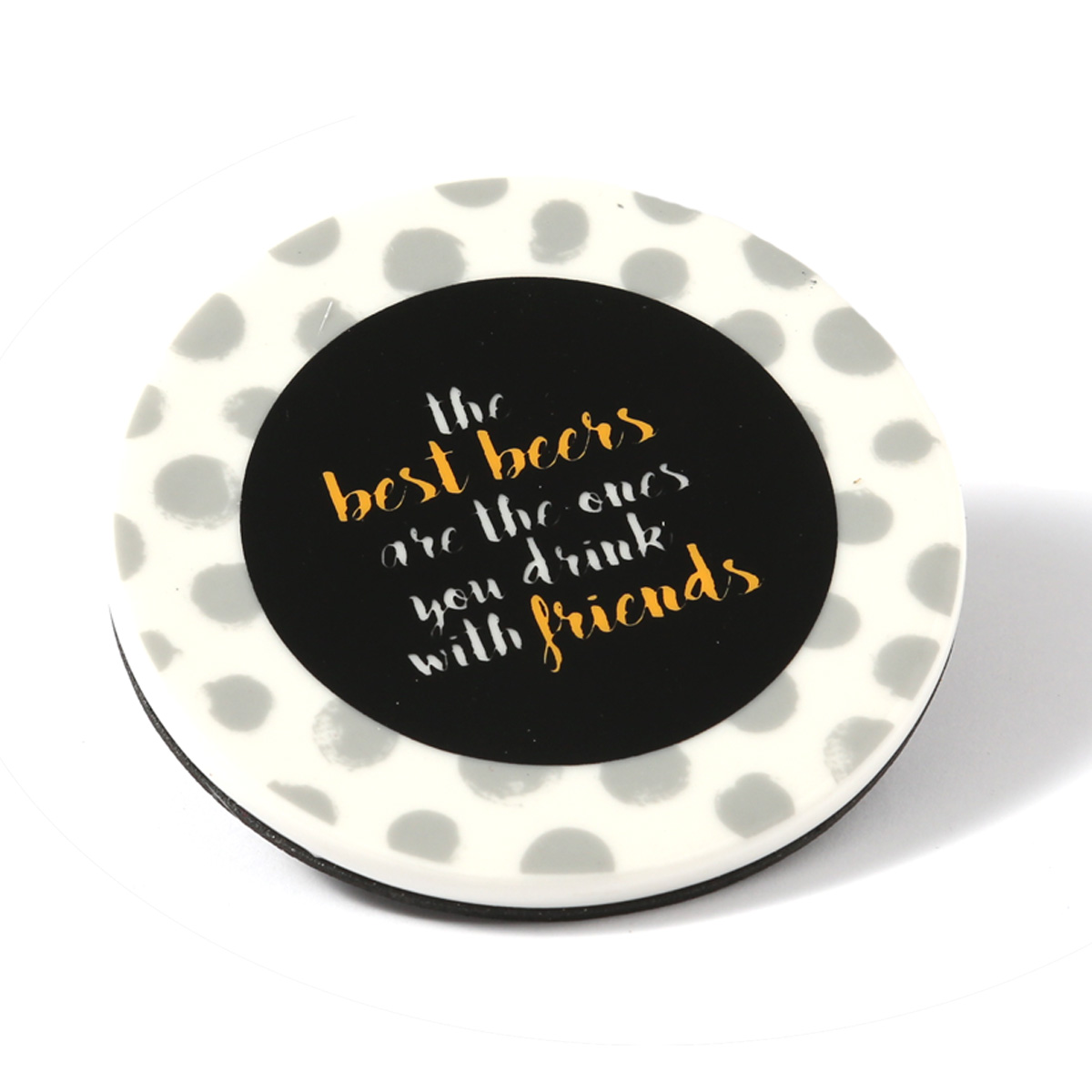 Untersetzer aus Keramik mit Aufschrift - D: 9cm - rund - 6er Set Untersetzer aus Keramik mit Aufschrift - D: 9cm - rund - 6er Set