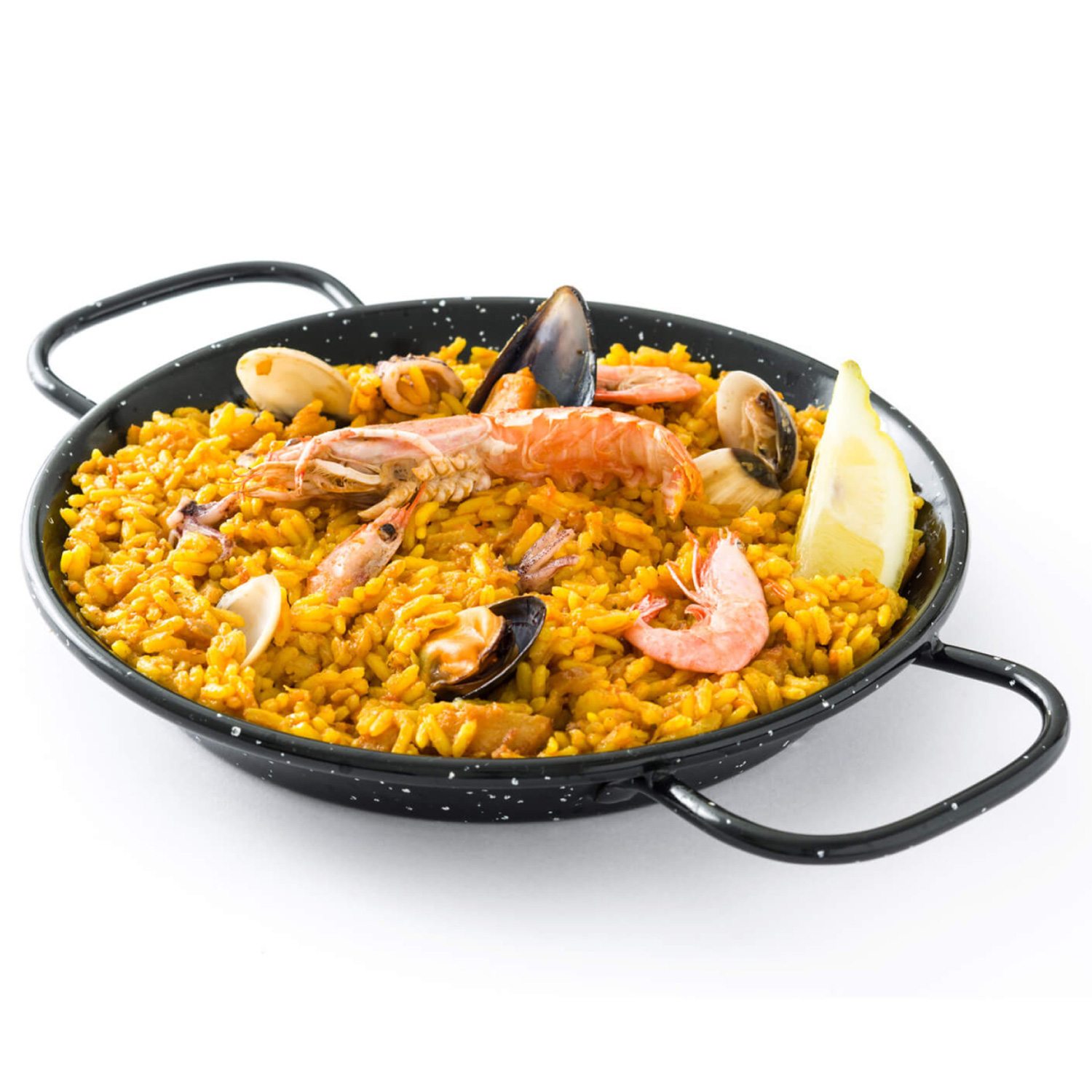 Paella-Pfanne VALENCIANA D: 38cm - Stahl emailliert - zwei Griffe Paella-Pfanne VALENCIANA D: 38cm - Stahl emailliert - zwei Griffe