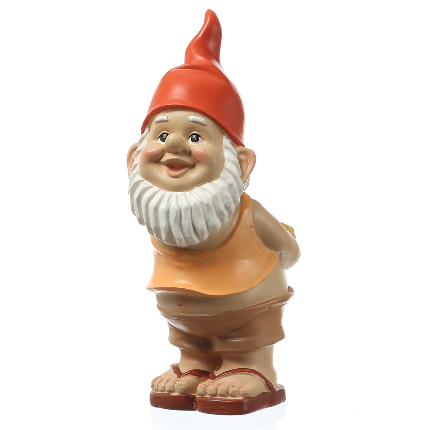 Gartenzwerg BERT mit Zitronen - Frecher Zwerg mit nacktem Po  - Polyresin - H: 22,5cm