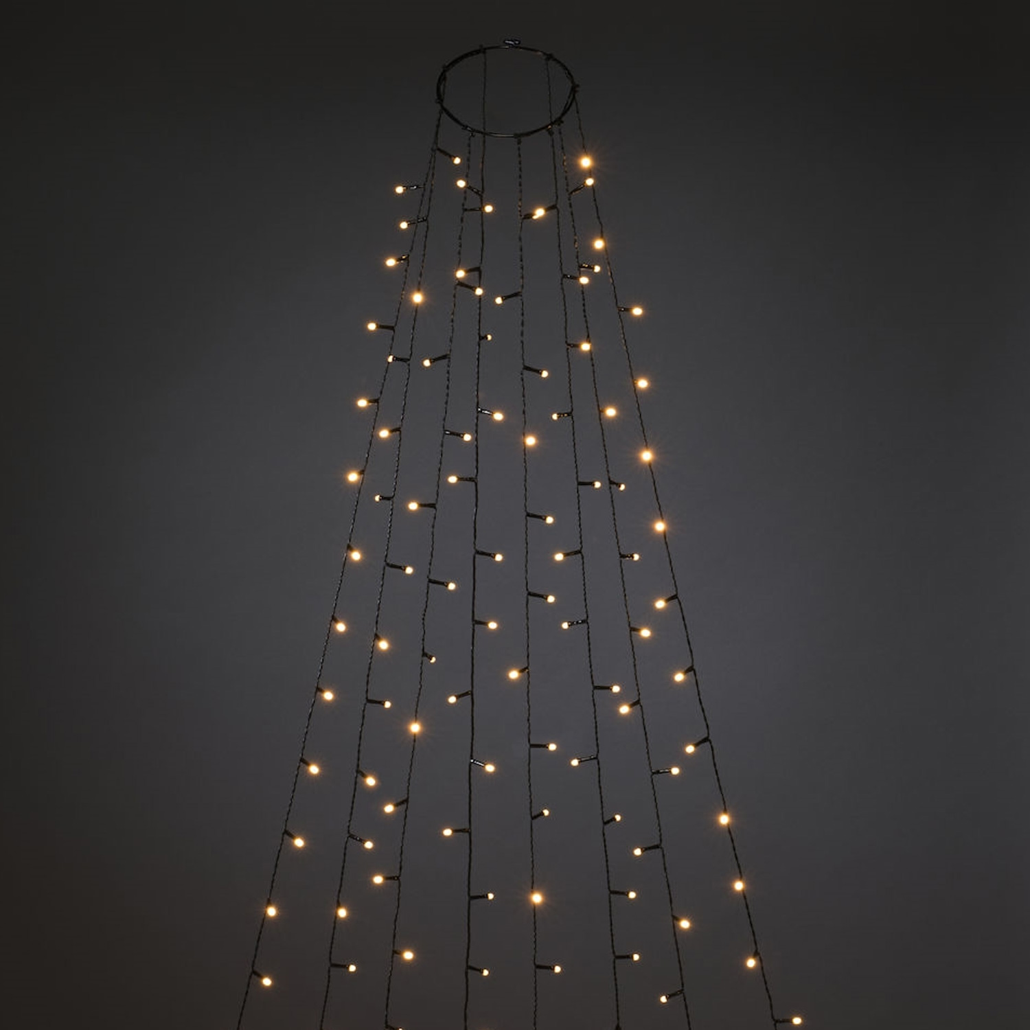 LED Baummantel Lichterkette - 8 Stränge á 30 bernsteinfarbene LED - Timer - Glimmereffekt - außen LED Baummantel Lichterkette - 8 Stränge á 30 bernsteinfarbene LED - Timer - Glimmereffekt - außen