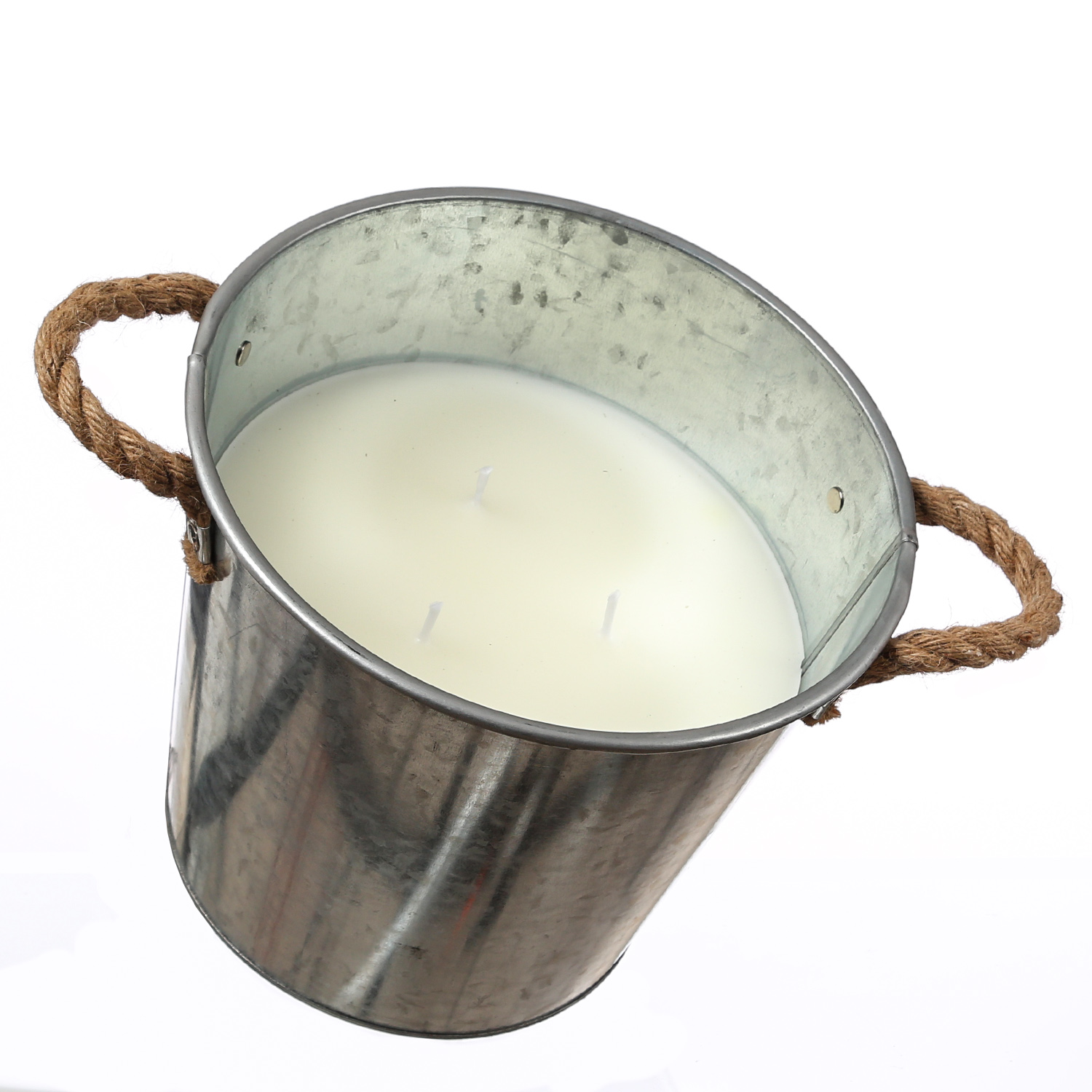 XL Duftkerze CITRONELLA - im Metalleimer mit Deckel - 3-Docht - Echwachs - H: 23cm -  silber XL Duftkerze CITRONELLA - im Metalleimer mit Deckel - 3-Docht - Echwachs - H: 23cm -  silber