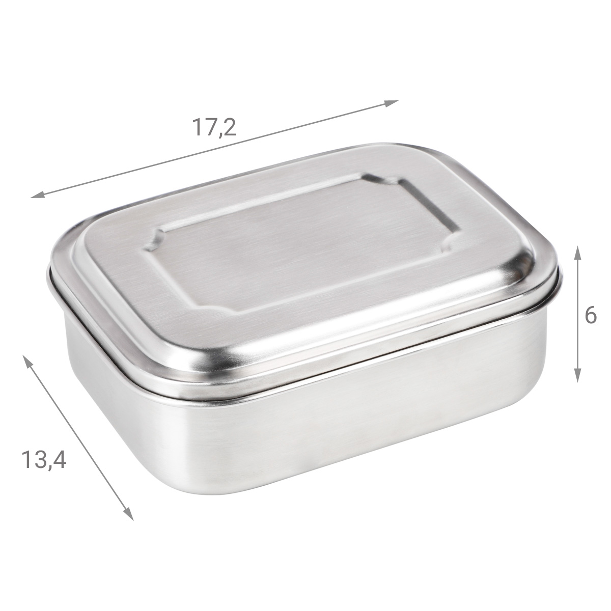Lunchbox aus Edelstahl - 800ml Fassung - 17,2 x 13,4 x 6cm