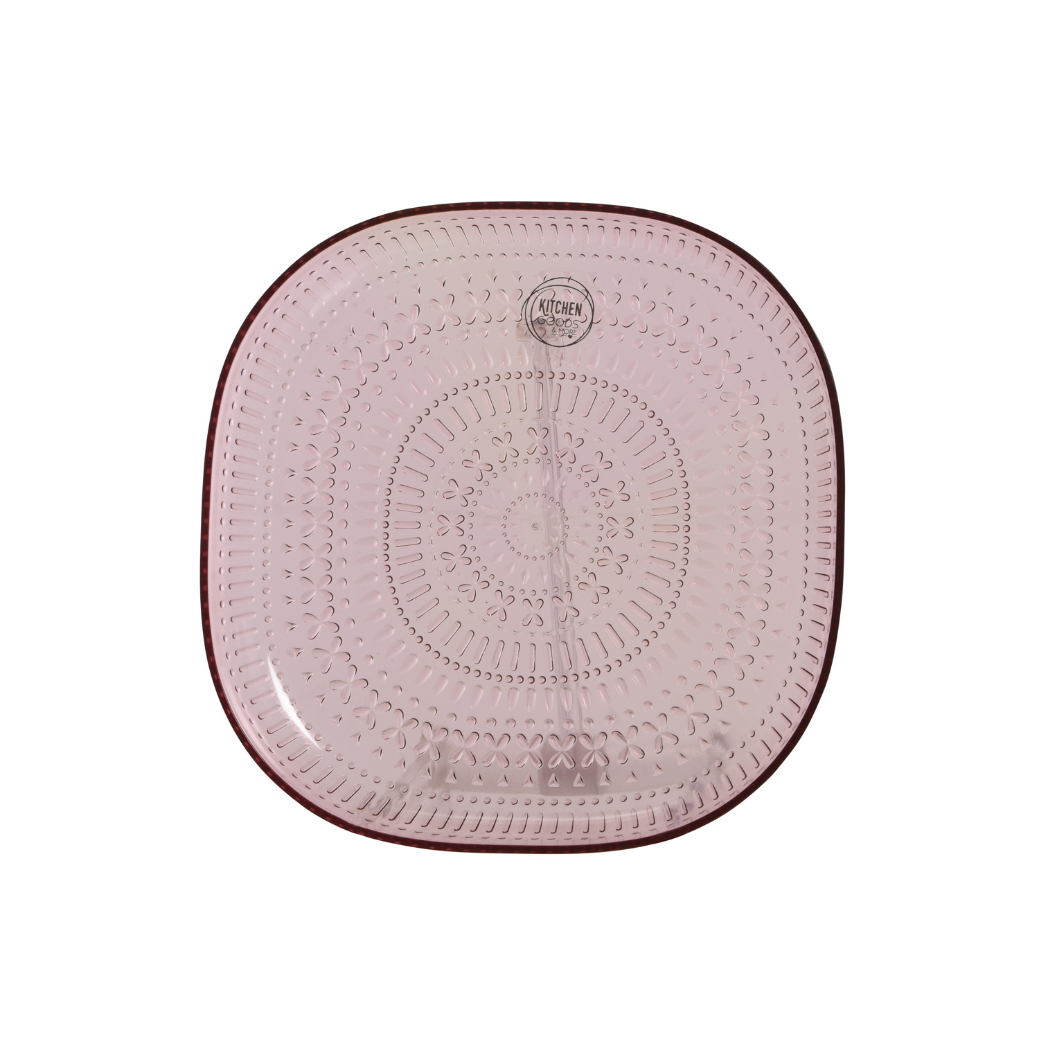 Teller flach - Dessertteller - lebensmittelecht - Kunststoff - D: 20,4cm - mit Muster - pink