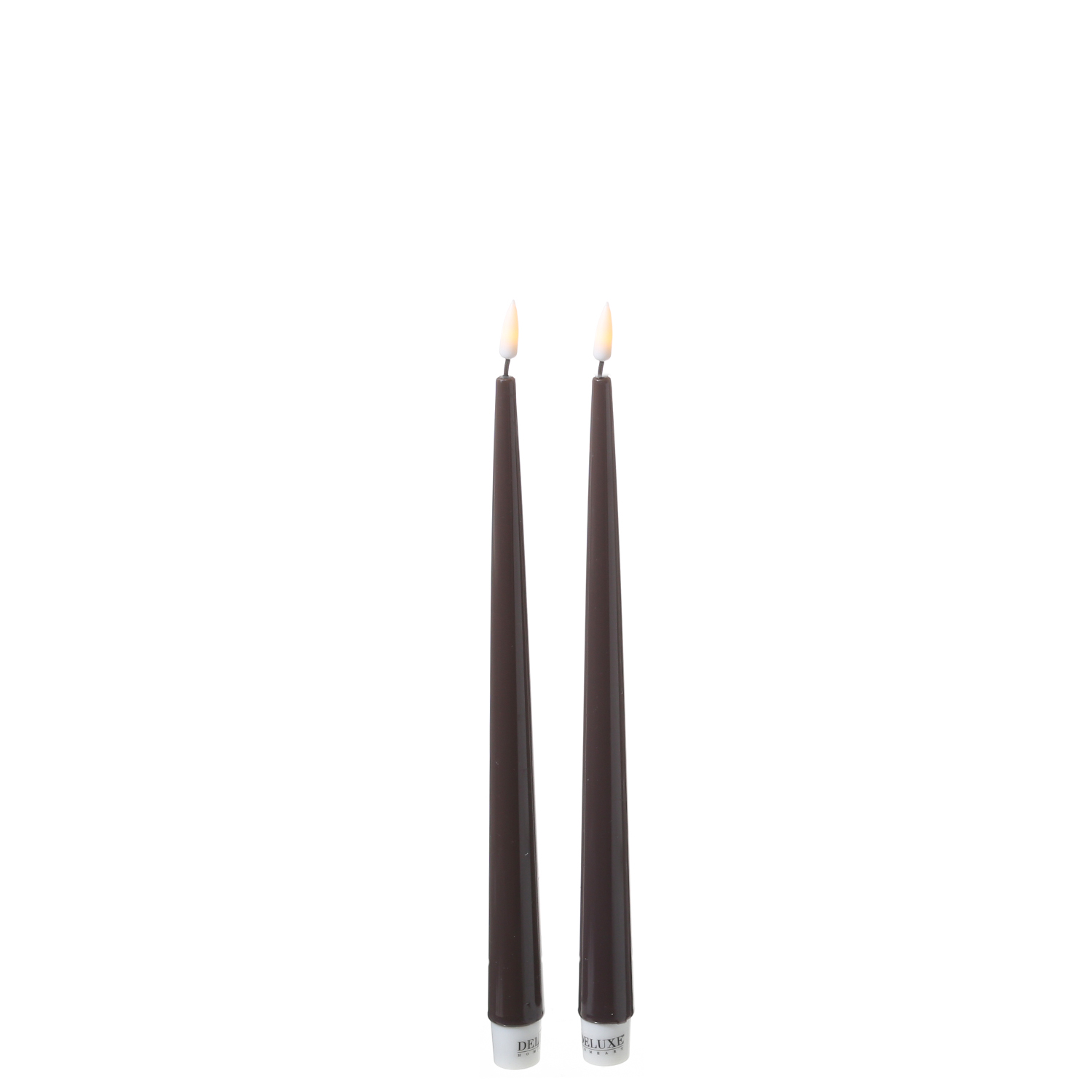 LED Stabkerzen ELLA - Echtwachs - realistische 3D Flamme - H: 28cm - mokka - 2 Stück LED Stabkerzen ELLA - Echtwachs - realistische 3D Flamme - H: 28cm - mokka - 2 Stück