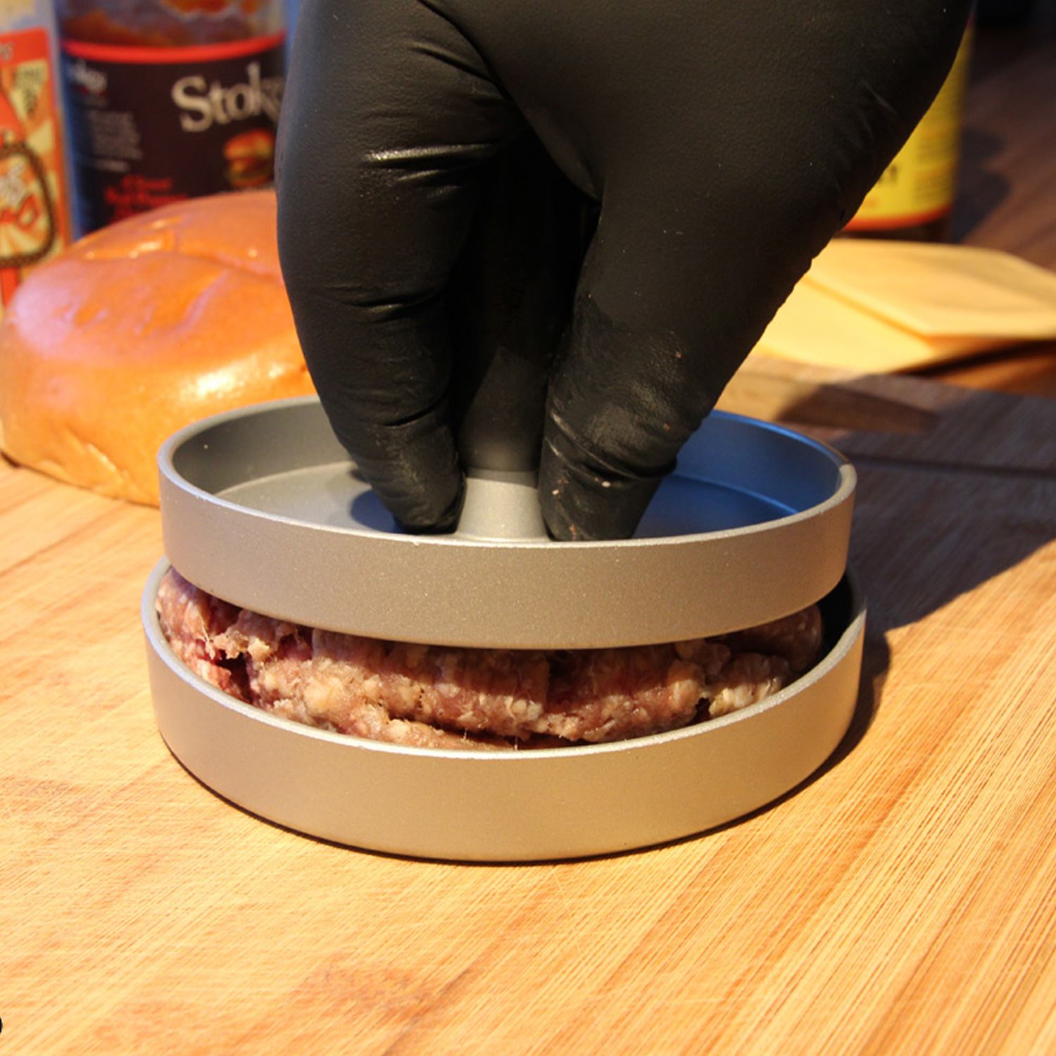 Burgerpresse - Pattypresse für selbstgemachte Burger - 12cm Durchmesser - Aluminium