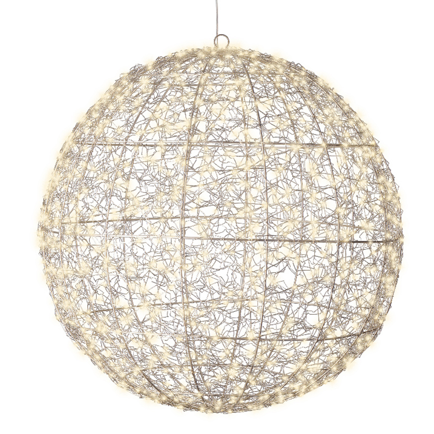 LED Drahtkugel - Leuchtkugel - 960 warmweiße LED - Timer - D: 58cm - für Innen/Außen