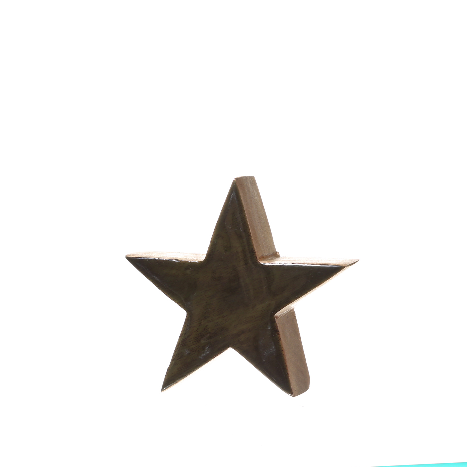 Holzstern - Weihnachtsstern - stehend - einseitig emailliert - Mangoholz - H: 15cm - natur, grün Holzstern - Weihnachtsstern - stehend - einseitig emailliert - Mangoholz - H: 15cm - natur, grün