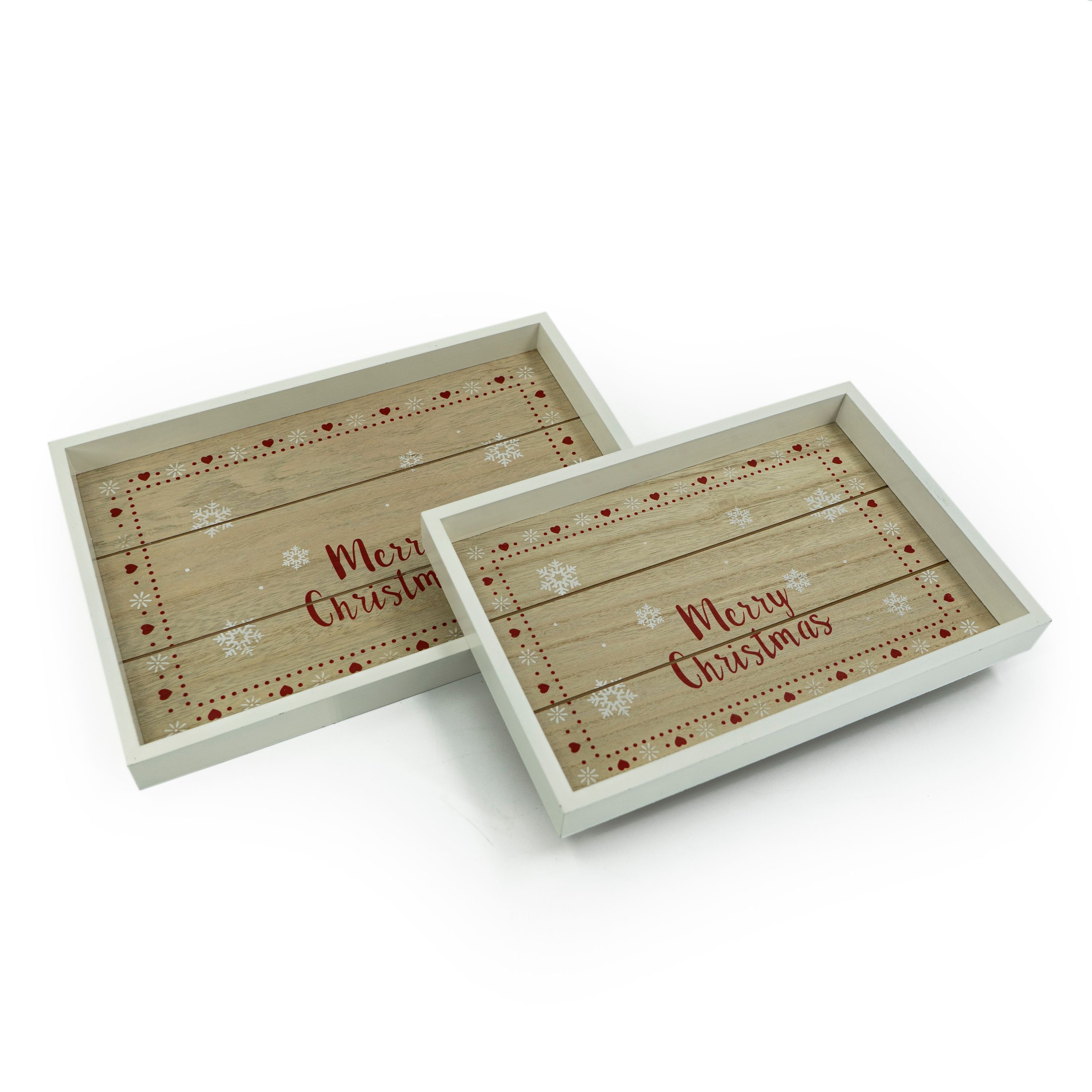 Tablett MERRY CHRISTMAS - Holz - L: 30cm - B: 20cm - weiß, rot, natur Tablett MERRY CHRISTMAS - Holz - L: 30cm - B: 20cm - weiß, rot, natur
