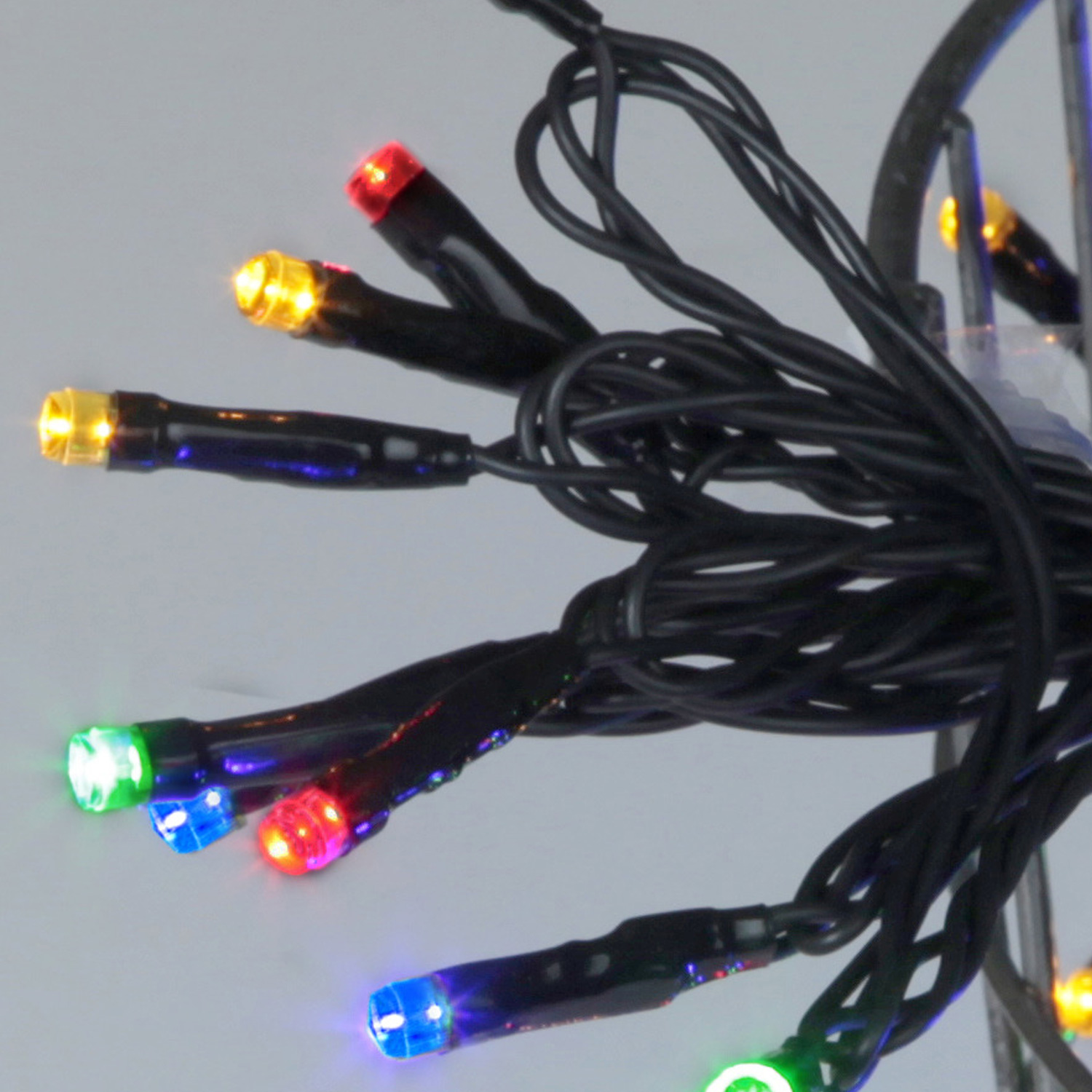 LED Lichterkette - Serie LED - Outdoor - 8m schwarzes Kabel - 80 bunte LED