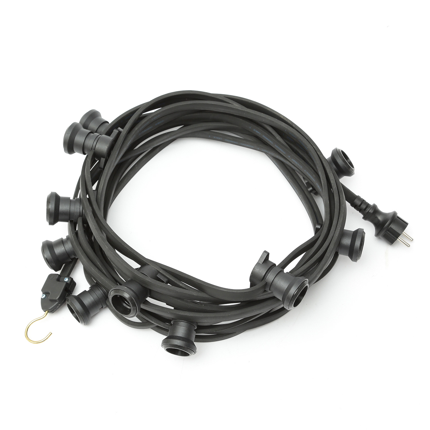 Illu-/Partylichterkette BLACKY 5m - Außenlichterkette schwarz - 5 x E27 Schraubfassung