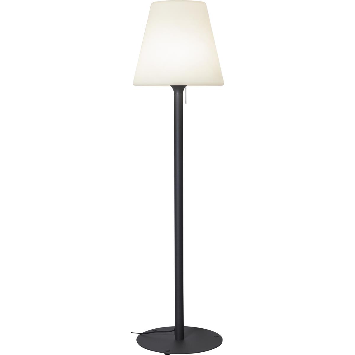 Garten Beistelllampe/Stehlampe - H: 187cm - weißer Lampenschirm, D: 50cm - E27 Fassung - Outdoor Garten Beistelllampe/Stehlampe - H: 187cm - weißer Lampenschirm, D: 50cm - E27 Fassung - Outdoor