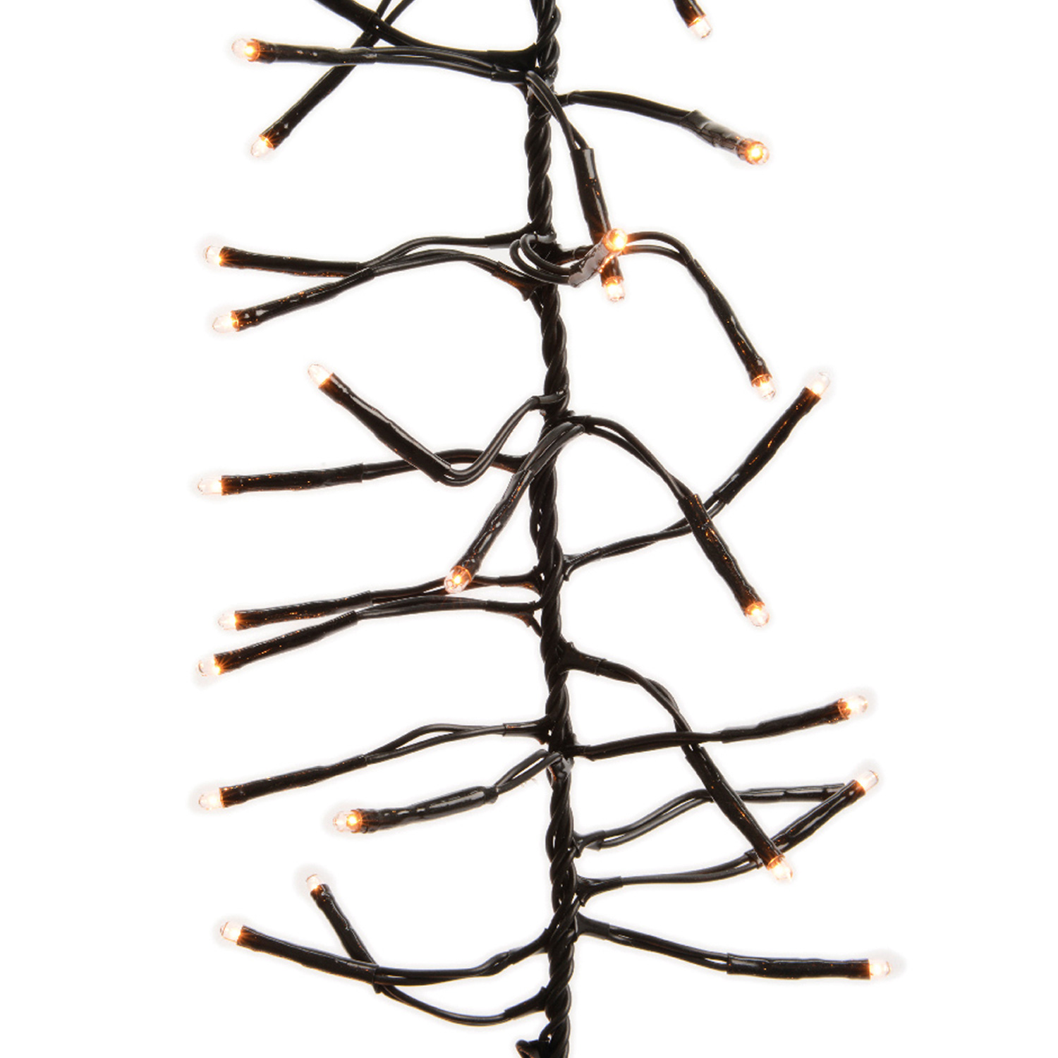 LED Büschellichterkette - Cluster - Blinkfunktion - 768 bernstein LED - L: 6m - Timer - schwarz