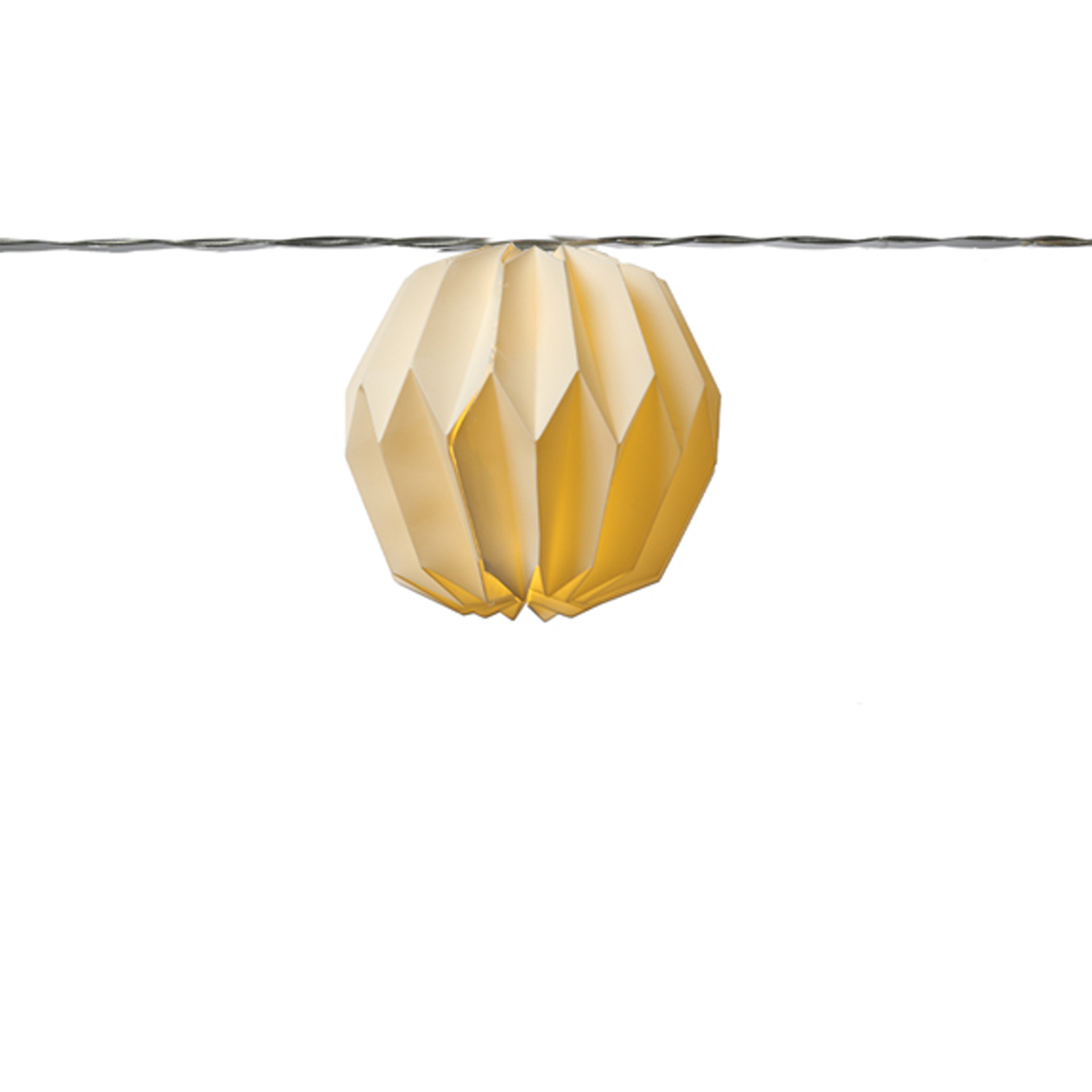LED Lichterkette Origami Lampions - 10 weisse XL Papierblumen - Timer - L- 3-6m - Batteriebetrieb