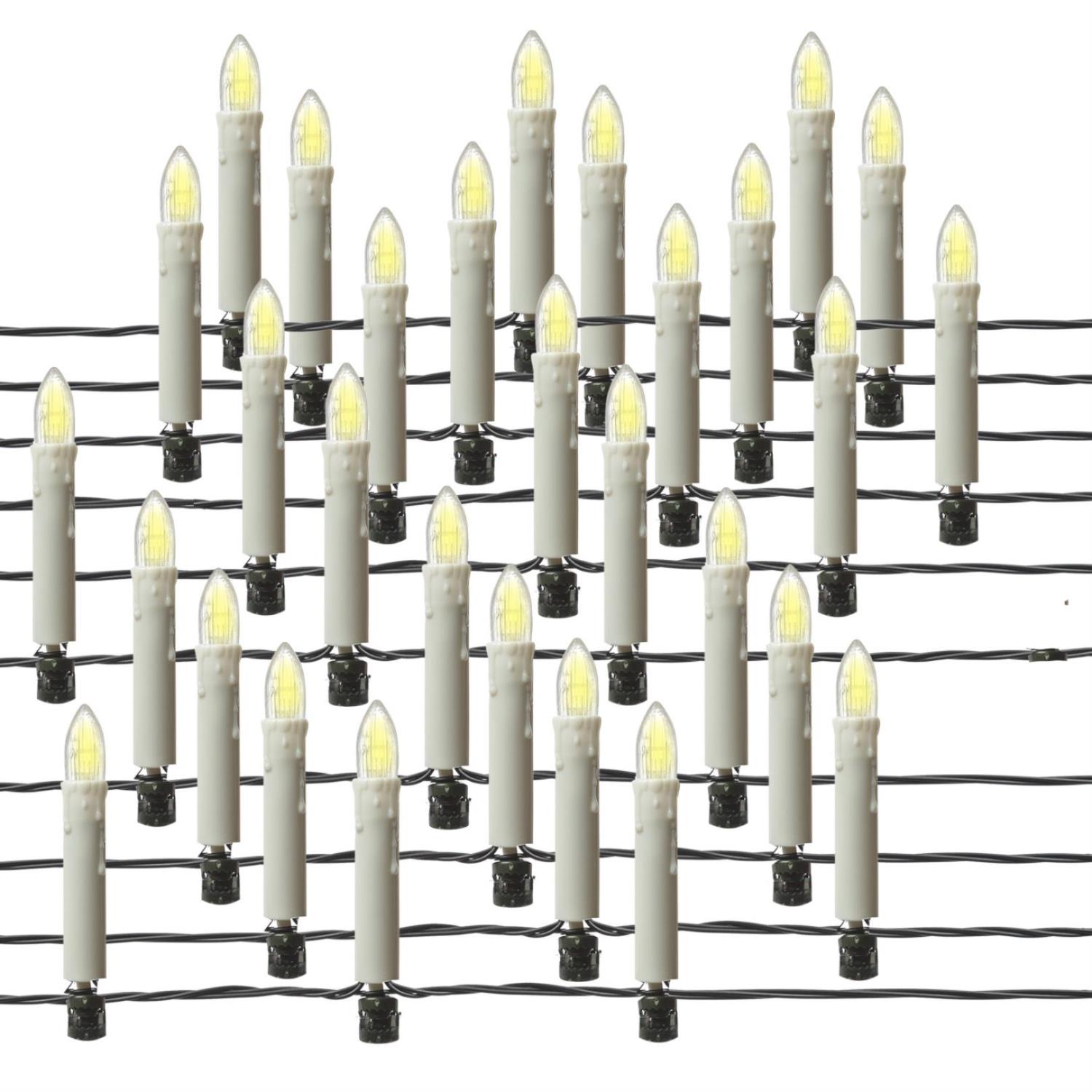 B-Ware LED Kerzenlichterkette - 30 Christbaumkerzen - Weihnachtsbaumlichterkette - L: 11,6m - Innen/Außen