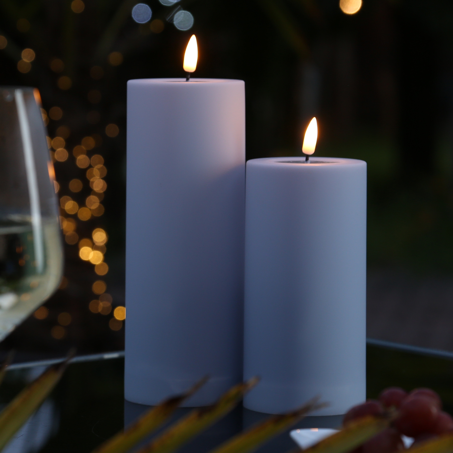 LED Stumpenkerze MIA - Kunststoff - realistische 3D Flamme - H: 15cm - outdoor - pastellblau LED Stumpenkerze MIA - Kunststoff - realistische 3D Flamme - H: 15cm - outdoor - pastellblau