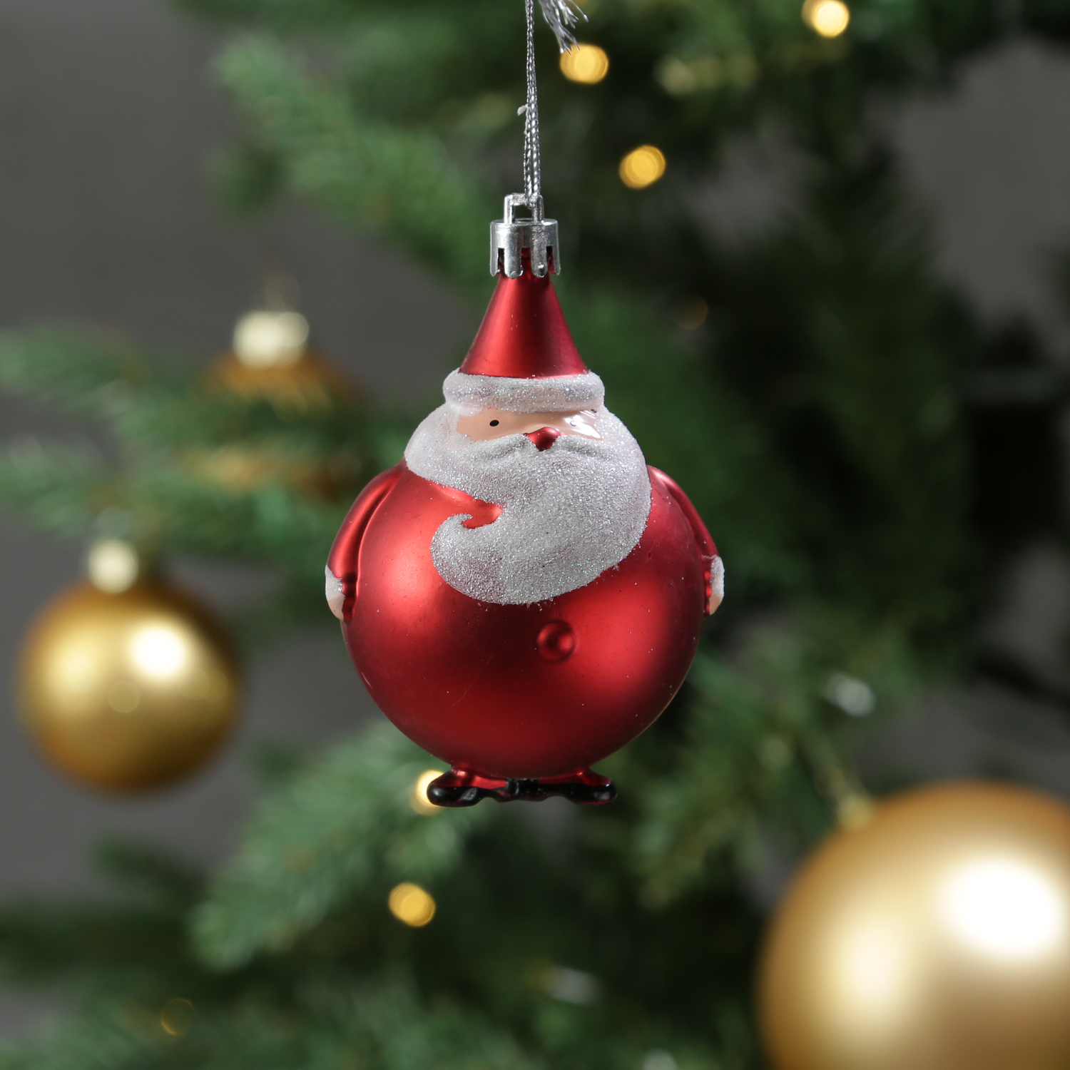 Weihnachtsbaumschmuck Weihnachtsmann - Christbaumschmuck - bruchfest - H: 9cm - matt Weihnachtsbaumschmuck Weihnachtsmann - Christbaumschmuck - bruchfest - H: 9cm - matt