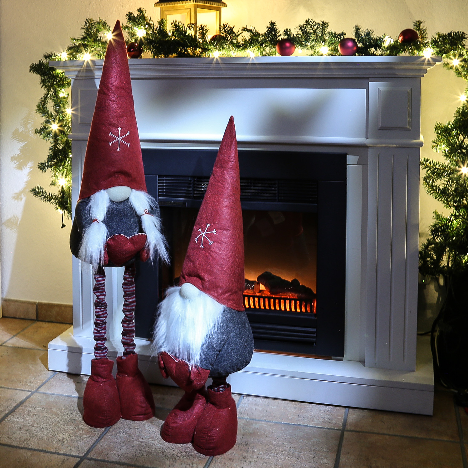 Wichtel ALFRED - Mann mit Herz - Dekofigur - Teleskopbeine - H: 1,30m - rot, grau Wichtel ALFRED - Mann mit Herz - Dekofigur - Teleskopbeine - H: 1,30m - rot, grau