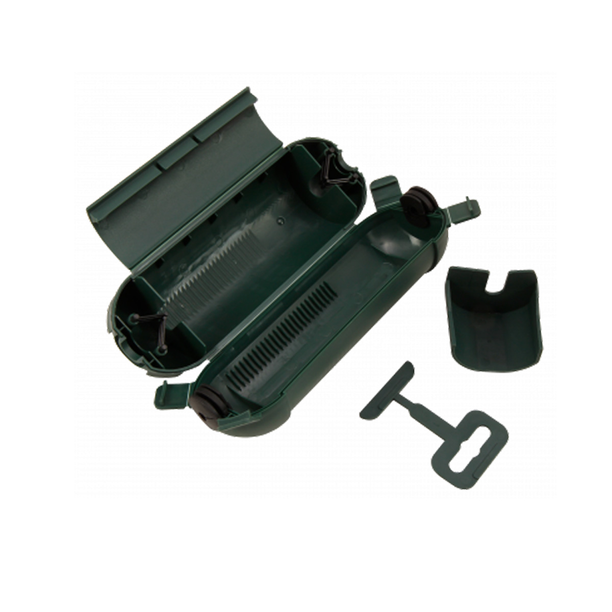 Kabelschutzdose, grün - zur Verlegung von Stromkabeln im Freien (Kabelbox) Kabelschutzdose, grün - zur Verlegung von Stromkabeln im Freien (Kabelbox)