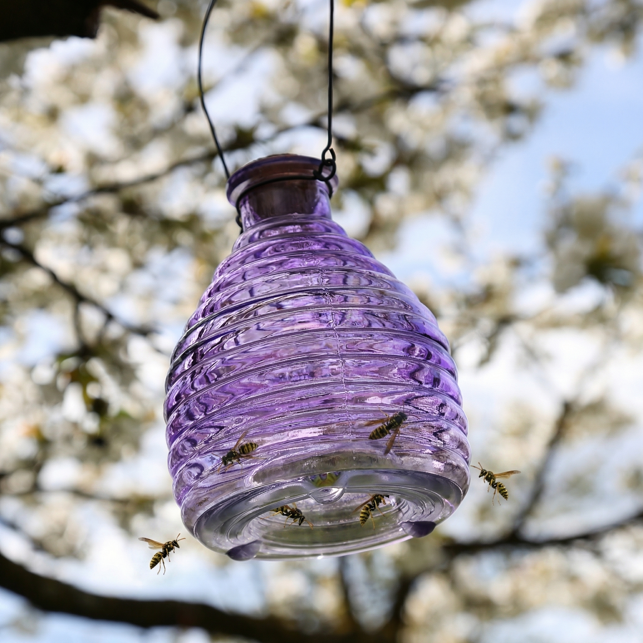 Wespenfänger HONIGTOPF - Wespenfalle - geriffeltes Glas - D: 13cm - H: 17cm