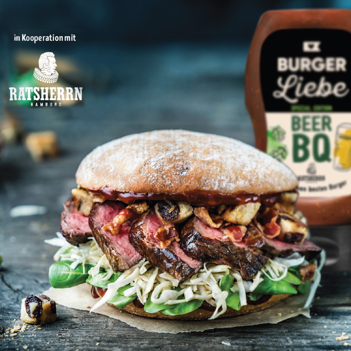 BURGER LIEBE Burgersoße - BeerBQ - 300ml- vegan - ohne Konservierungsstoffe
