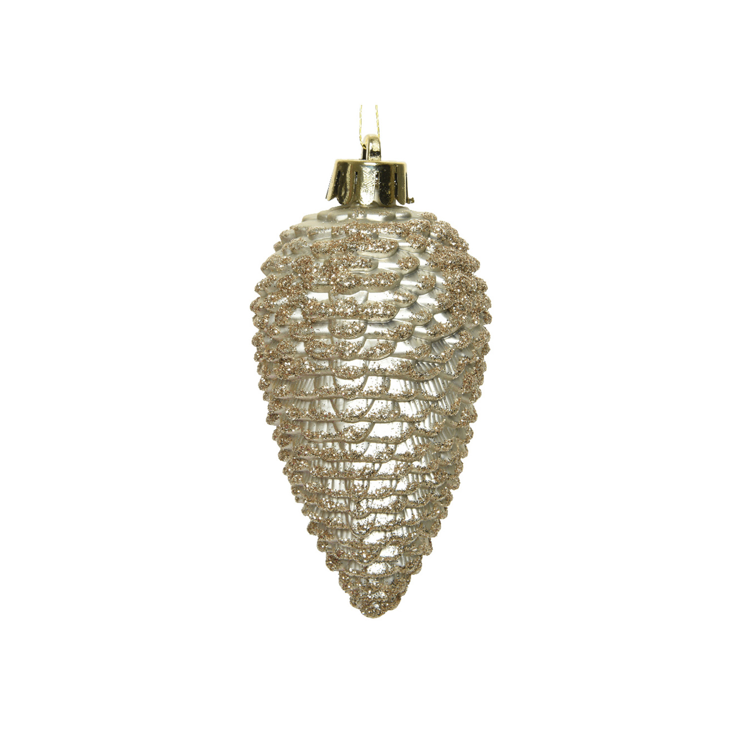 Christbaumschmuck ZAPFEN - Weihnachtsbaumschmuck - bruchfest - H: 8cm - champagner - 6er Set Christbaumschmuck ZAPFEN - Weihnachtsbaumschmuck - bruchfest - H: 8cm - champagner - 6er Set