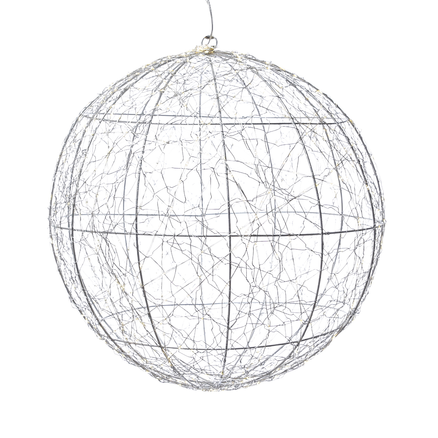LED Drahtkugel - Leuchtkugel - 600 warmweisse LED - Timer - D- 38cm - für Innen-Aussen