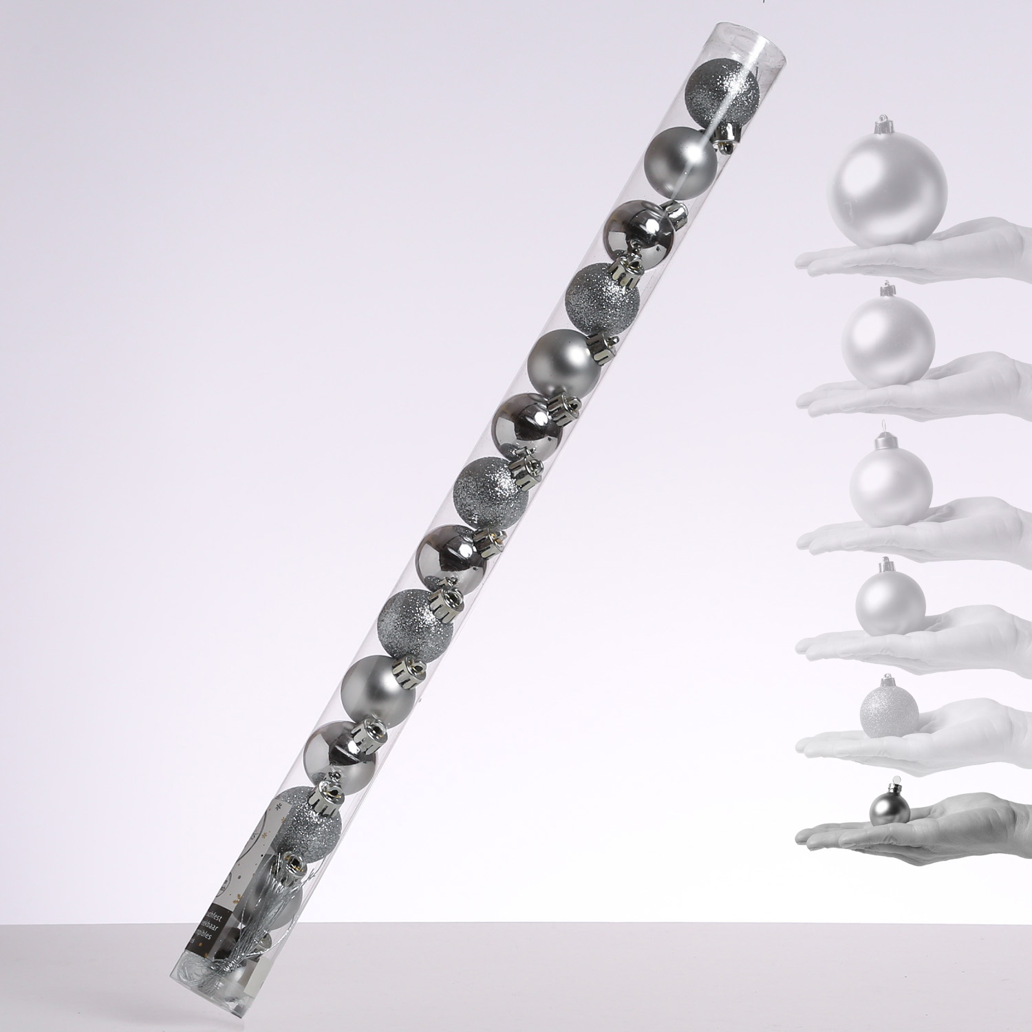 Christbaumkugel - Weihnachtskugel - bruchfest - D: 3cm - glänzend matt glitzernd - silber - 14er Set Christbaumkugel - Weihnachtskugel - bruchfest - D: 3cm - glänzend matt glitzernd - silber - 14er Set