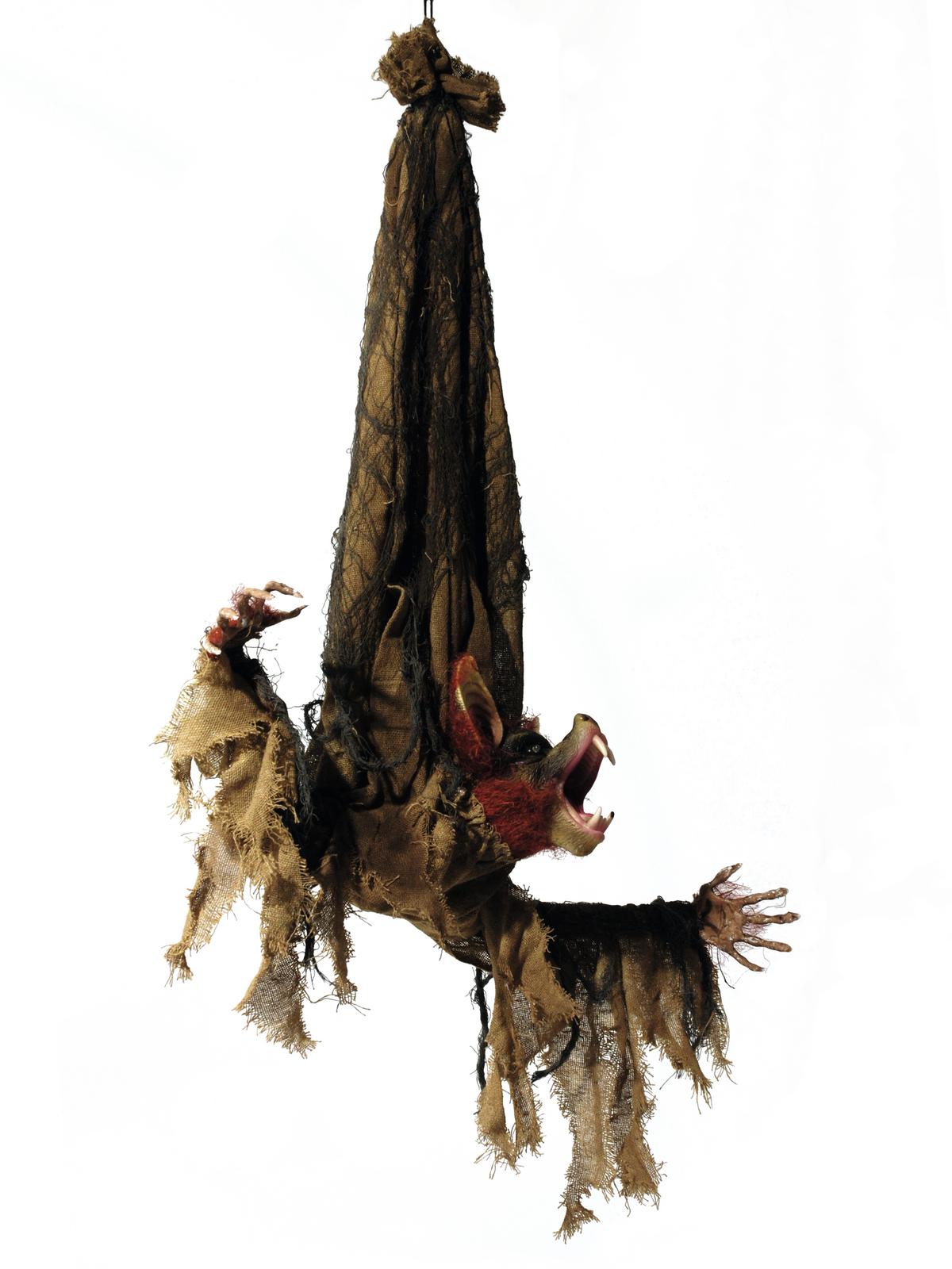 Animierte Fledermaus Figur, 95cm - Bewegte Arme und Kopf, blinkende Augen - Halloween-Dekoration Animierte Fledermaus Figur, 95cm - Bewegte Arme und Kopf, blinkende Augen - Halloween-Dekoration