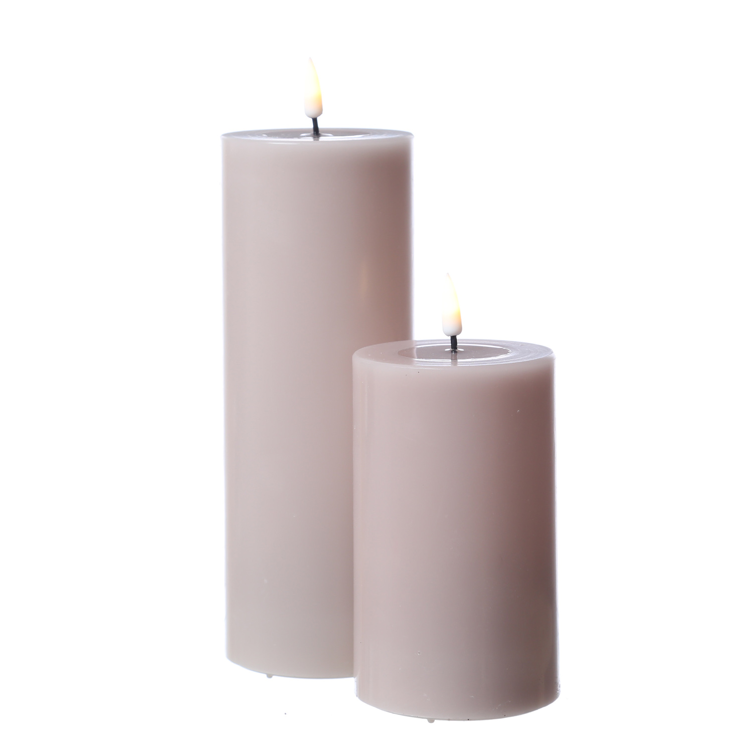 LED Stumpenkerze MIA - Echtwachs - realistische 3D Flamme - H: 12,5cm - D: 7,5cm - altrosa LED Stumpenkerze MIA - Echtwachs - realistische 3D Flamme - H: 12,5cm - D: 7,5cm - altrosa