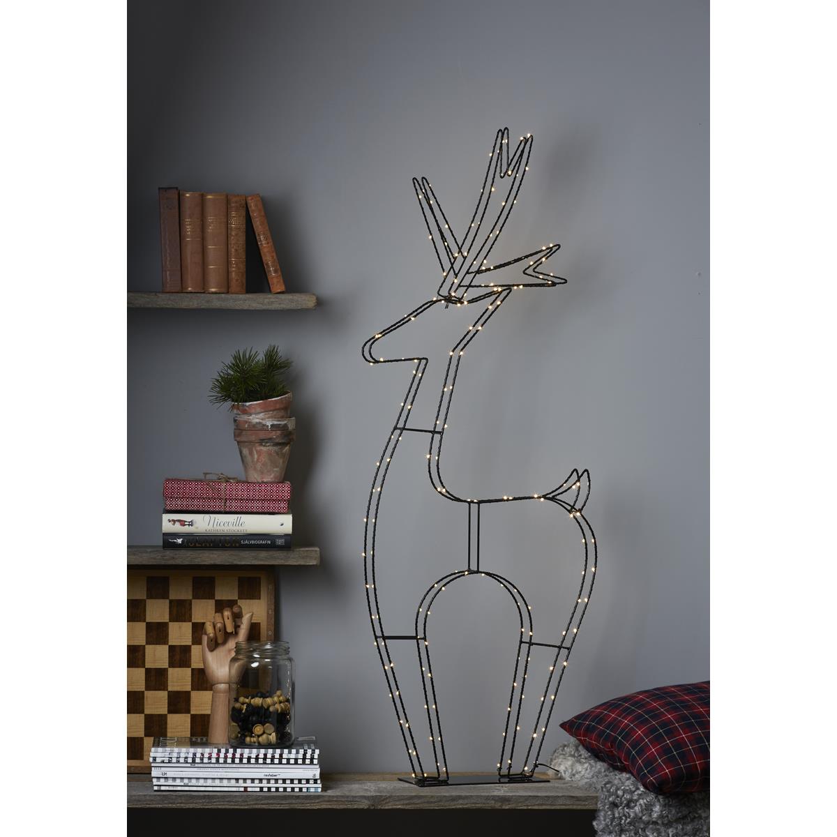 LED-Leuchtfigur Rentier "Cupid" - 170 warmweiße LED - H: 120cm, B: 45cm - Metall - stehend - schwarz LED-Leuchtfigur Rentier "Cupid" - 170 warmweiße LED - H: 120cm, B: 45cm - Metall - stehend - schwarz
