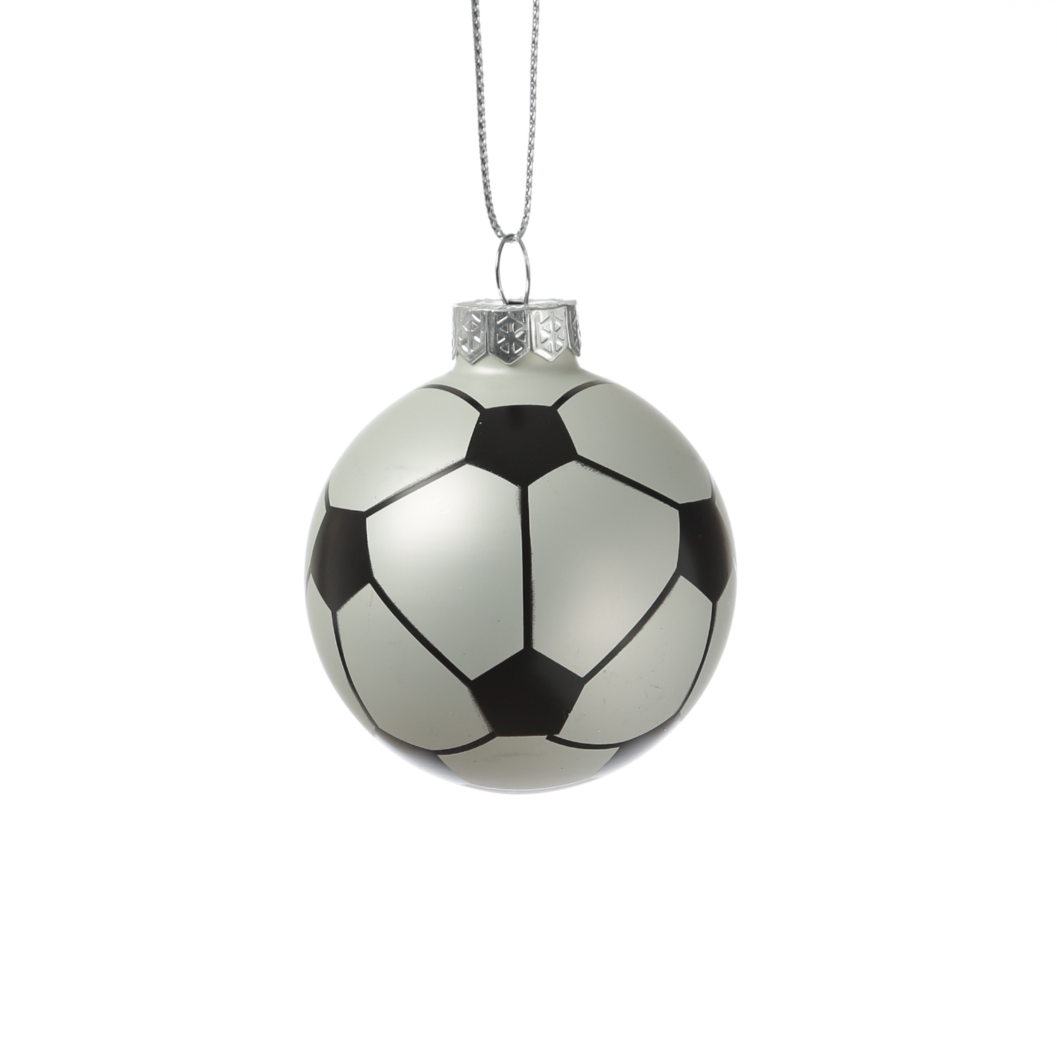 Weihnachtsbaumschmuck Fußball - Christbaumschmuck - Glas - D: 5,6cm - schwarz, weiß Weihnachtsbaumschmuck Fußball - Christbaumschmuck - Glas - D: 5,6cm - schwarz, weiß