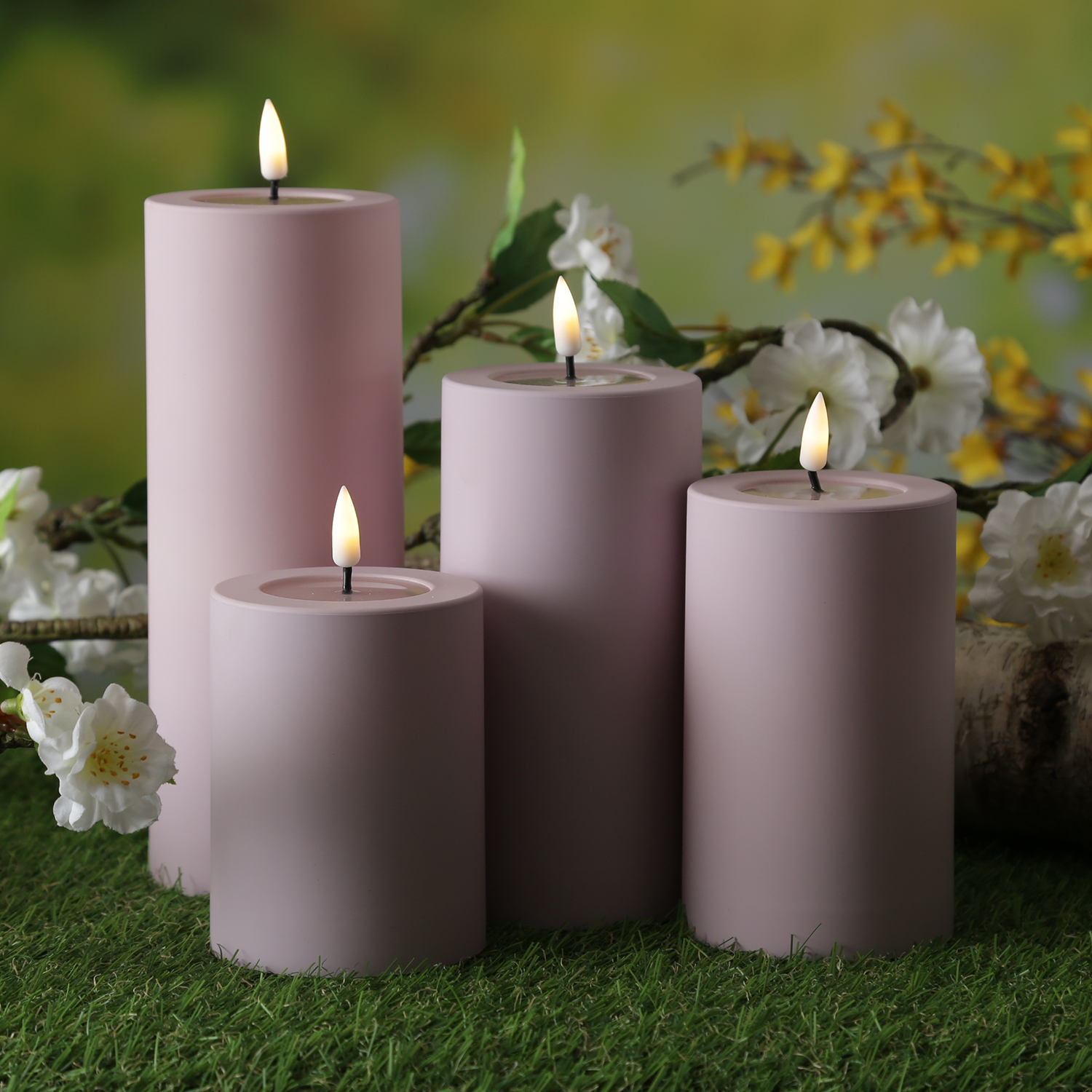 LED Stumpenkerze MIA - Kunststoff - realistische 3D Flamme - H- 10cm - outdoor - pastell lila LED Stumpenkerze MIA - Kunststoff - realistische 3D Flamme - H- 10cm - outdoor - pastell lila