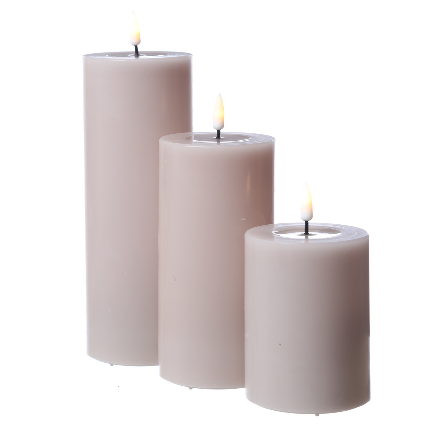 LED Stumpenkerze MIA - Echtwachs - realistische 3D Flamme - H: 20cm - D: 7,5cm - altrosa LED Stumpenkerze MIA - Echtwachs - realistische 3D Flamme - H: 20cm - D: 7,5cm - altrosa