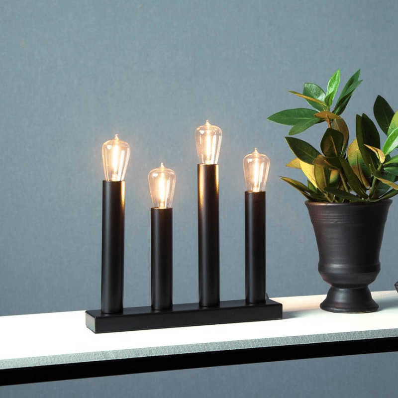 LED Tischleuchte - Standleuchte "Glans" - E14 - inkl. Leuchtmittel - H: 28cm, L: 27cm - schwarz LED Tischleuchte - Standleuchte "Glans" - E14 - inkl. Leuchtmittel - H: 28cm, L: 27cm - schwarz