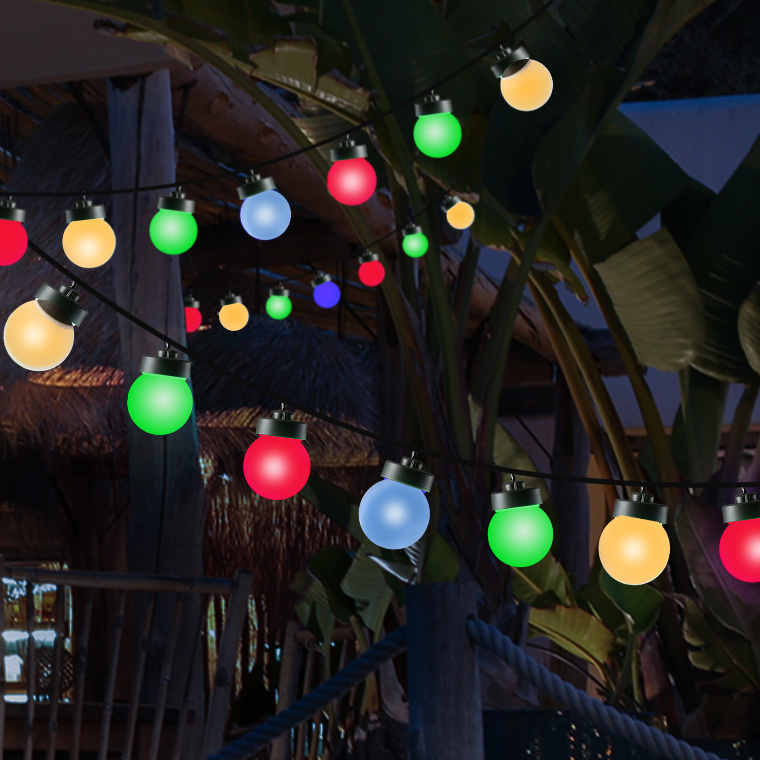 LED Party Lichterkette Circus - 20 bunte LED - L: 9,5m - mit Trafo - für Innen/Außen LED Party Lichterkette Circus - 20 bunte LED - L: 9,5m - mit Trafo - für Innen/Außen