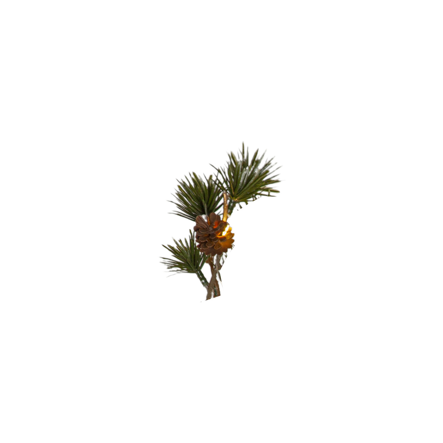 LED Tannenkranz LARIX - Kunststoff - 30 warmweiße LED - D: 40cm - Timer - Batterie - grün