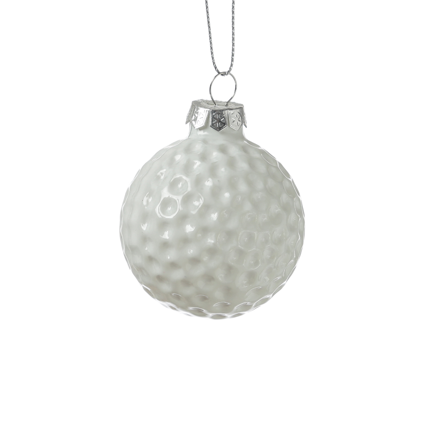 Weihnachtsbaumschmuck Golfball - Christbaumschmuck - Glas - D: 5,6cm - weiß