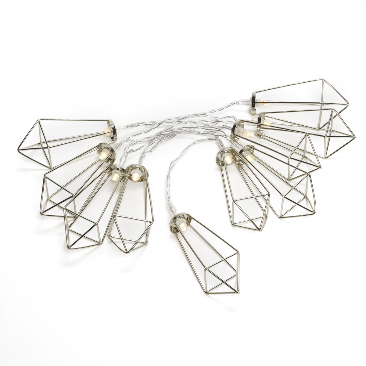 LED Lichterkette RUBIN - 10 warmweiße LED - Batterie - Timer - L: 0,90m - silber LED Lichterkette RUBIN - 10 warmweiße LED - Batterie - Timer - L: 0,90m - silber