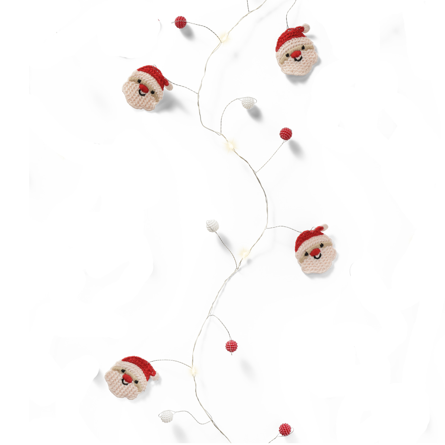 LED Drahtlichterkette Nikolaus - 20 warmweiße LED - L: 1,9m - Timer - Batteriebetrieb - weiß, rot LED Drahtlichterkette Nikolaus - 20 warmweiße LED - L: 1,9m - Timer - Batteriebetrieb - weiß, rot