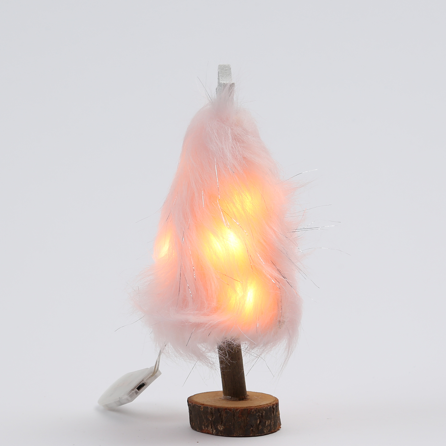 LED Dekobaum PLÜSCH mit Sternspitze - Plüschfell - 8 warmweiße LED - H: 19,5cm - Batterie - rosa LED Dekobaum PLÜSCH mit Sternspitze - Plüschfell - 8 warmweiße LED - H: 19,5cm - Batterie - rosa