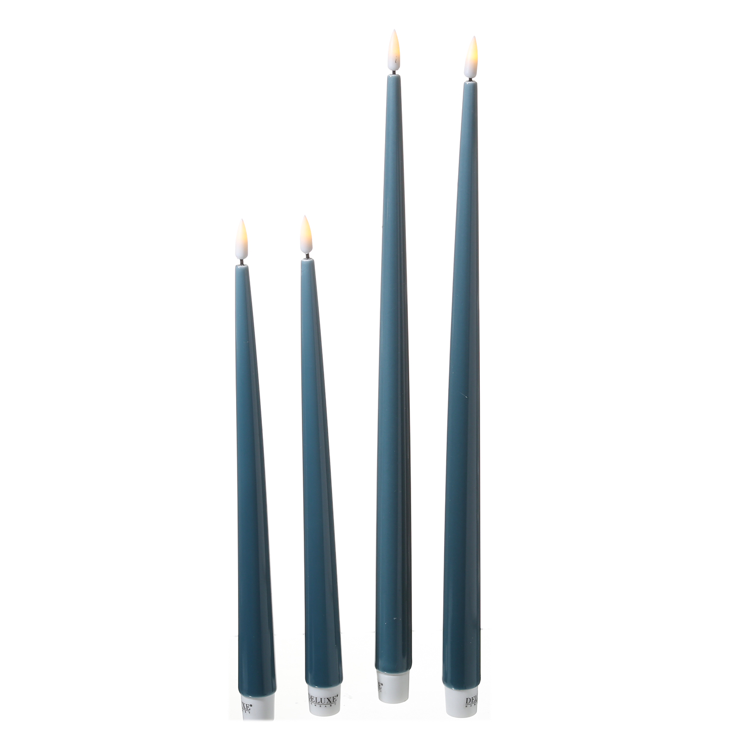 LED Stabkerzen ELLA - Echtwachs - realistische 3D Flamme - H: 38cm - jadegrün - 2 Stück LED Stabkerzen ELLA - Echtwachs - realistische 3D Flamme - H: 38cm - jadegrün - 2 Stück