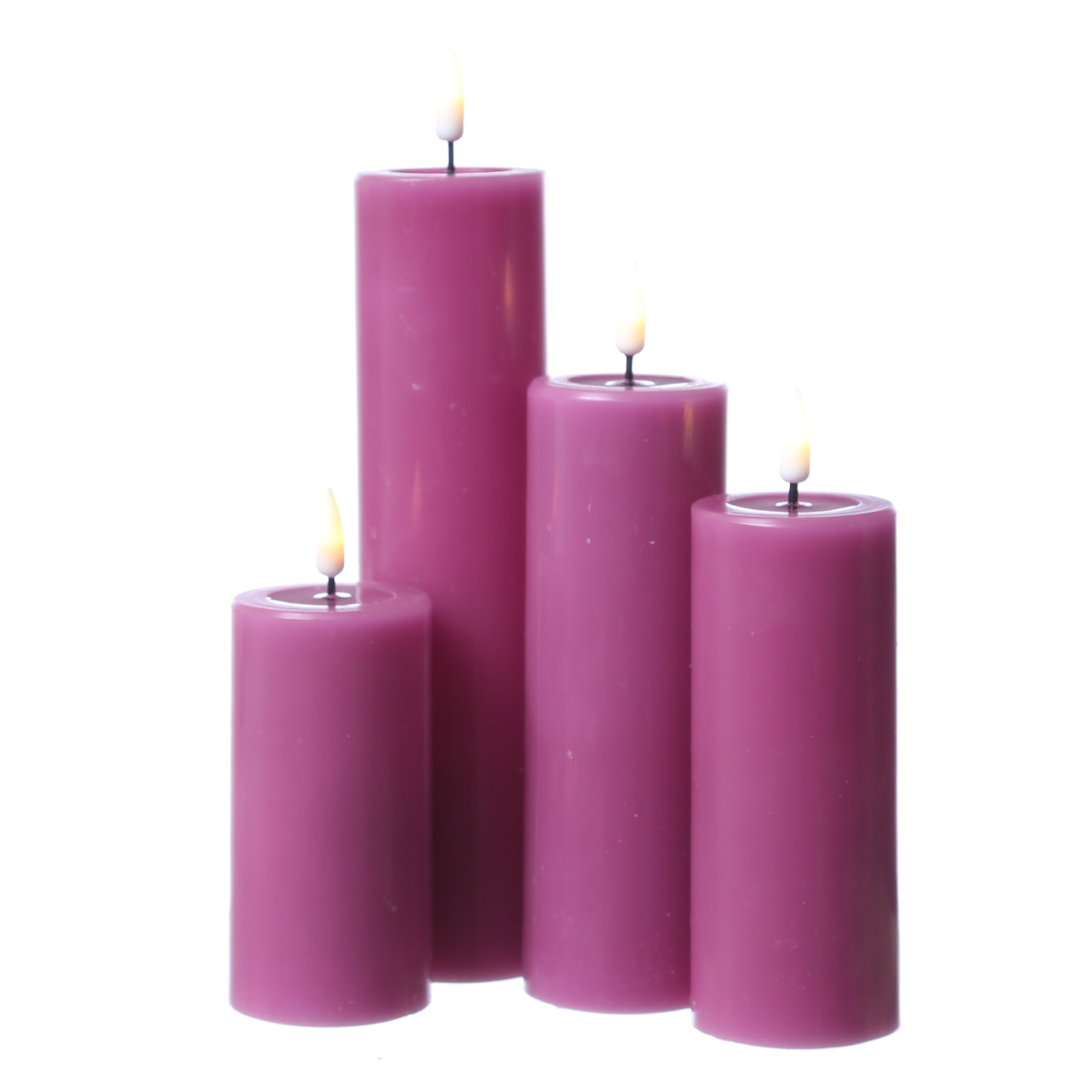 LED Stumpenkerze MIA - Echtwachs - realistische 3D Flamme - H: 20cm - D: 5cm - malve LED Stumpenkerze MIA - Echtwachs - realistische 3D Flamme - H: 20cm - D: 5cm - malve