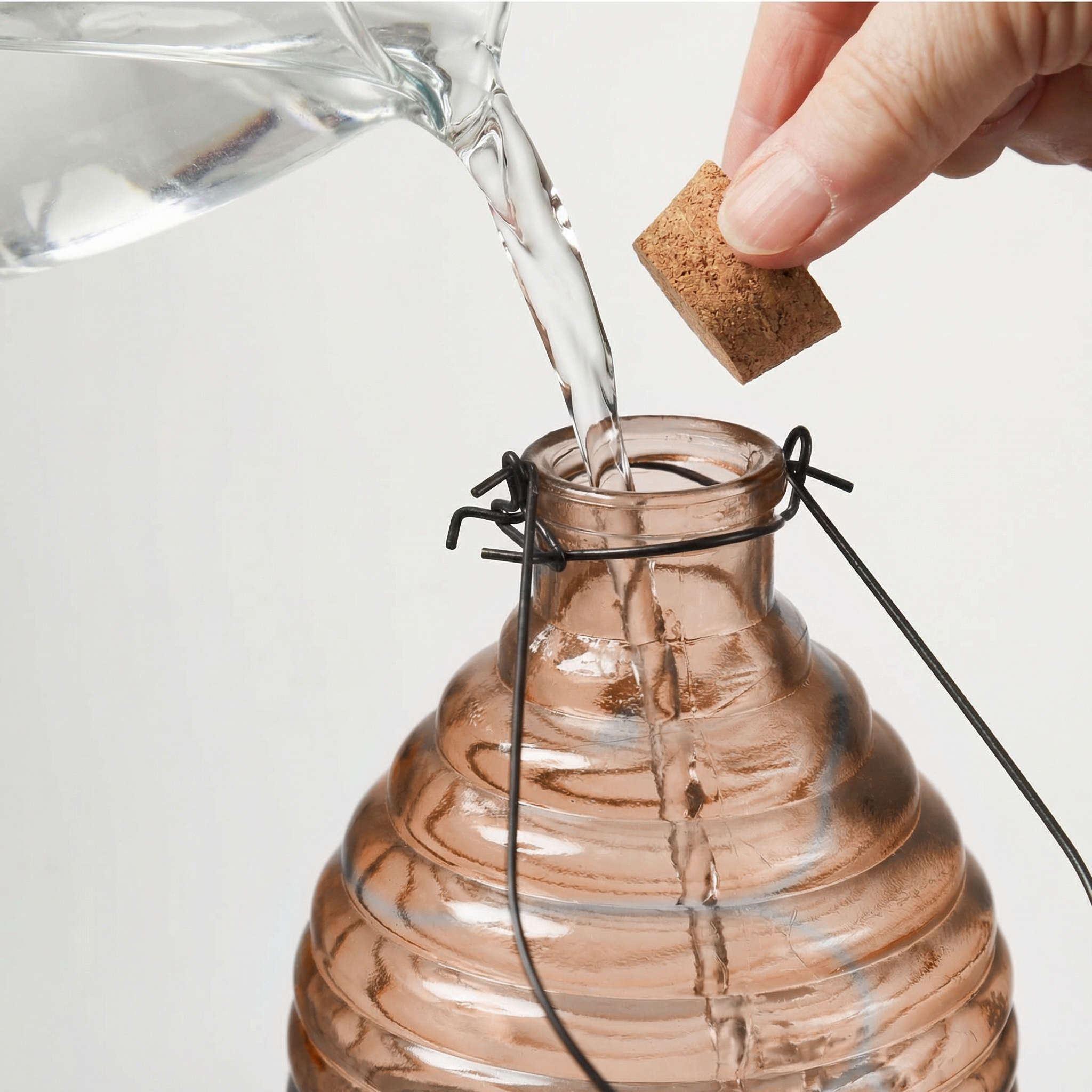 Wespenfänger HONIGTOPF - Wespenfalle - geriffeltes Glas - D: 13cm - H: 17cm