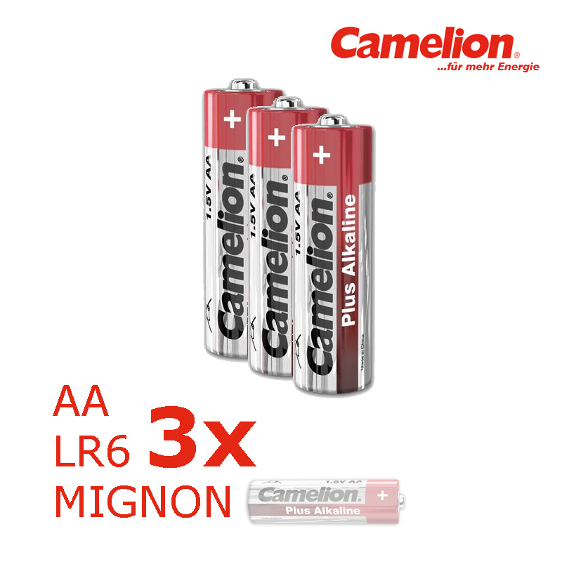 Batterie Mignon AA LR6 1,5V PLUS Alkaline - Leistung auf Dauer - 3 Stück Batterie Mignon AA LR6 1,5V PLUS Alkaline - Leistung auf Dauer - 3 Stück