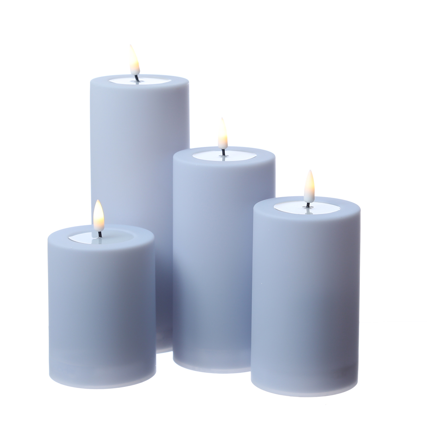 LED Stumpenkerze MIA - Kunststoff - realistische 3D Flamme - H: 15cm - outdoor - pastellblau LED Stumpenkerze MIA - Kunststoff - realistische 3D Flamme - H: 15cm - outdoor - pastellblau