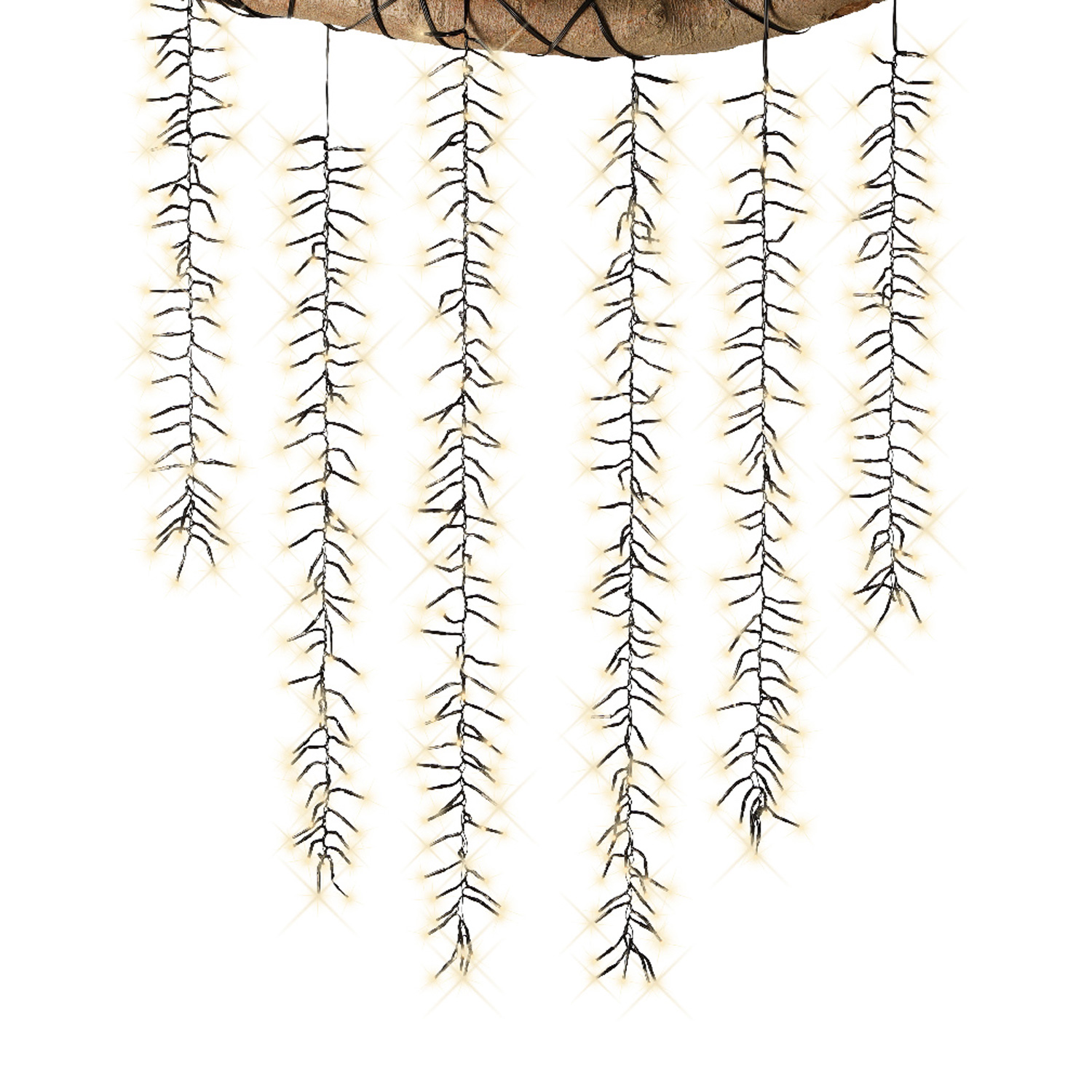 LED Lichterkette Kaskadenbeleuchtung - 6 Stränge - je 240 warmweiße/bernsteinfarbene LED - 8 Funkt. LED Lichterkette Kaskadenbeleuchtung - 6 Stränge - je 240 warmweiße/bernsteinfarbene LED - 8 Funkt.