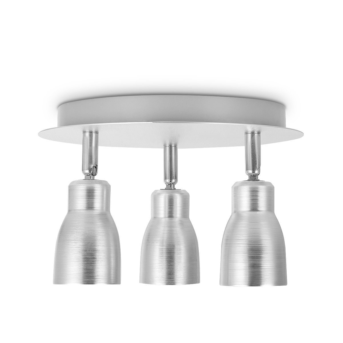 Deckenleuchte / Rondell ALBA aluminium silber - 3fach - inkl. GU10 LED Leuchtmittel
