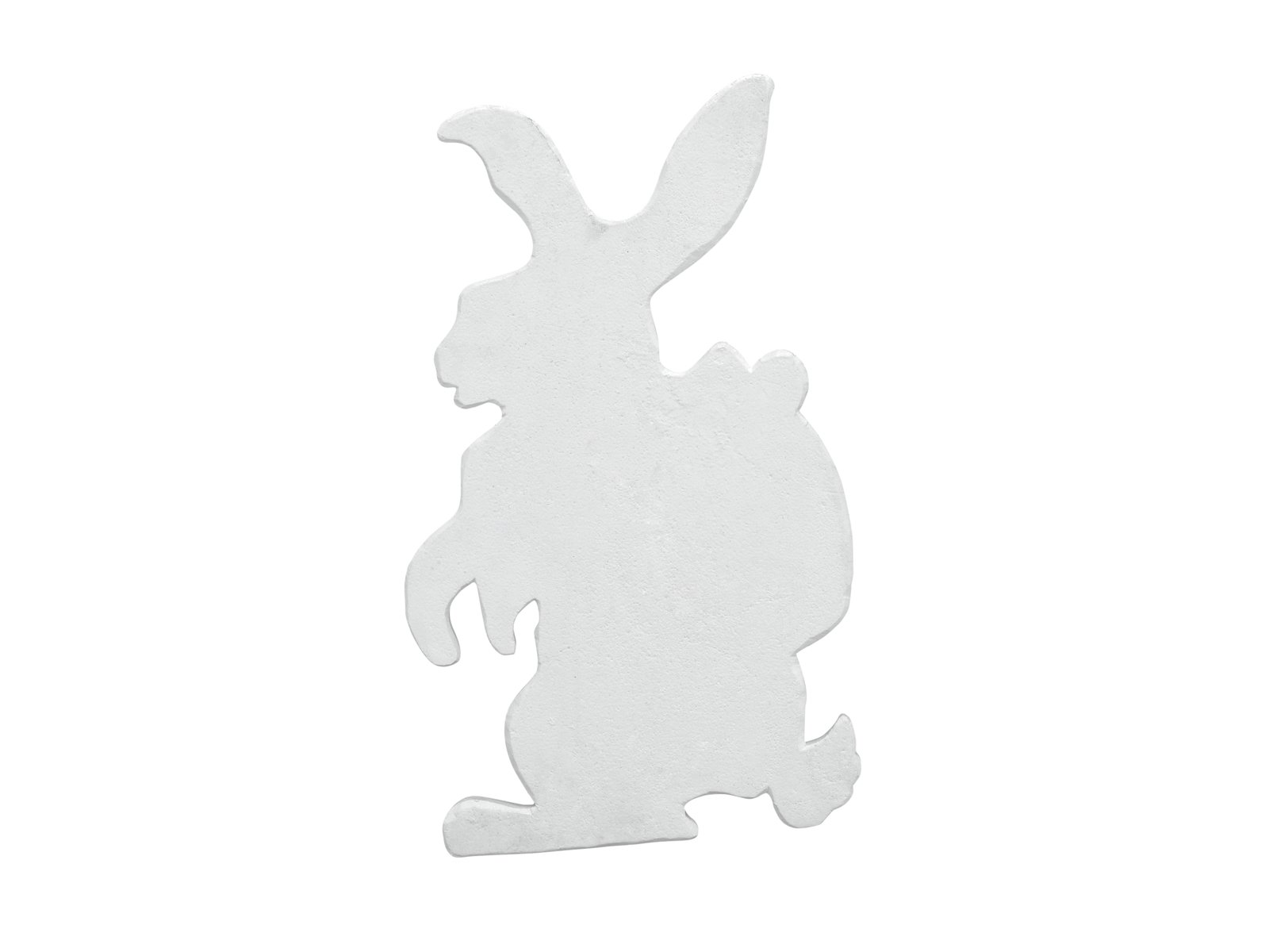 Osterhase mit Rucksack Silhouette weiss 60cm