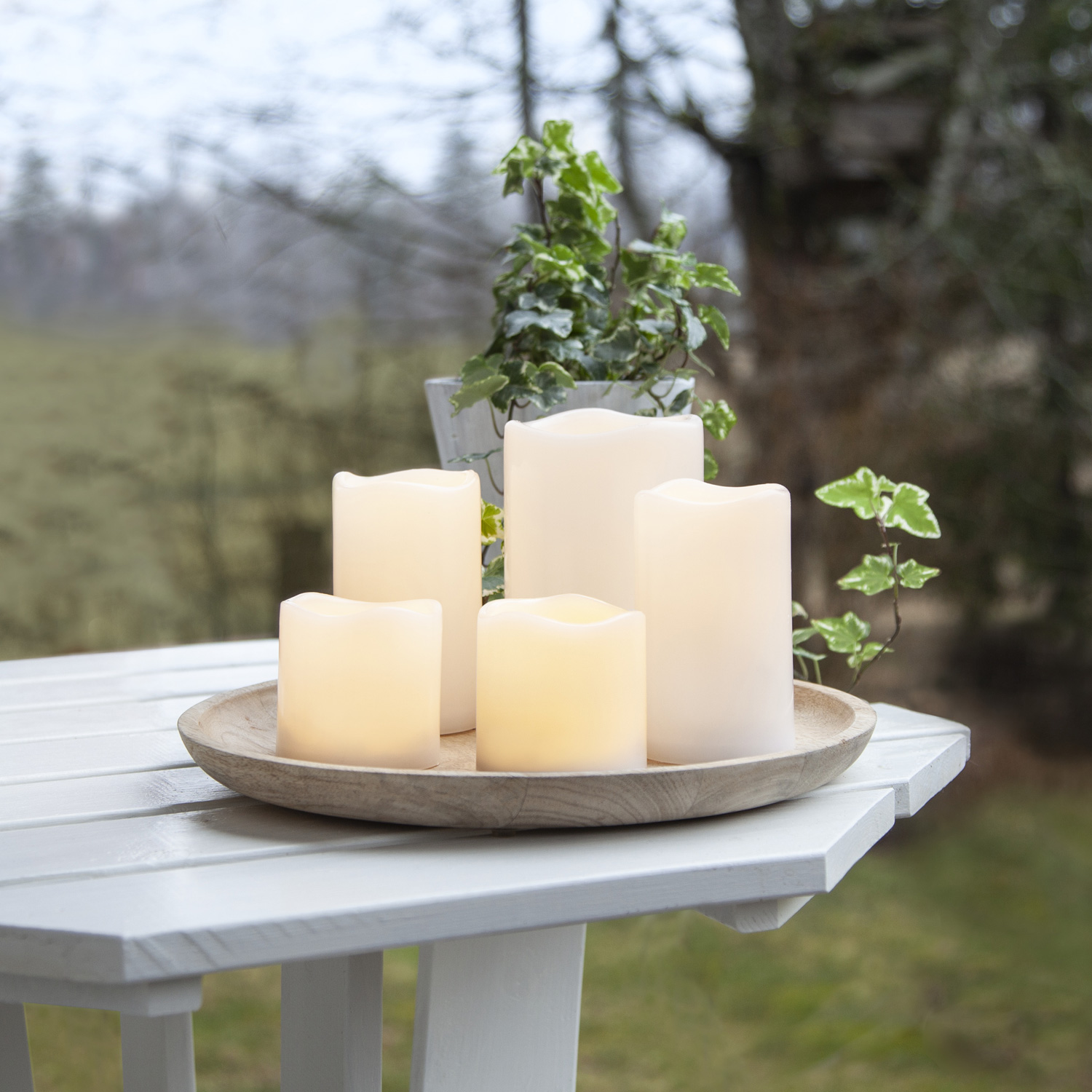 LED Kerzenset Paul - flackernde LED - Batteriebetrieb - Timer - Fernbedienung - für Außen - 5er Set LED Kerzenset Paul - flackernde LED - Batteriebetrieb - Timer - Fernbedienung - für Außen - 5er Set