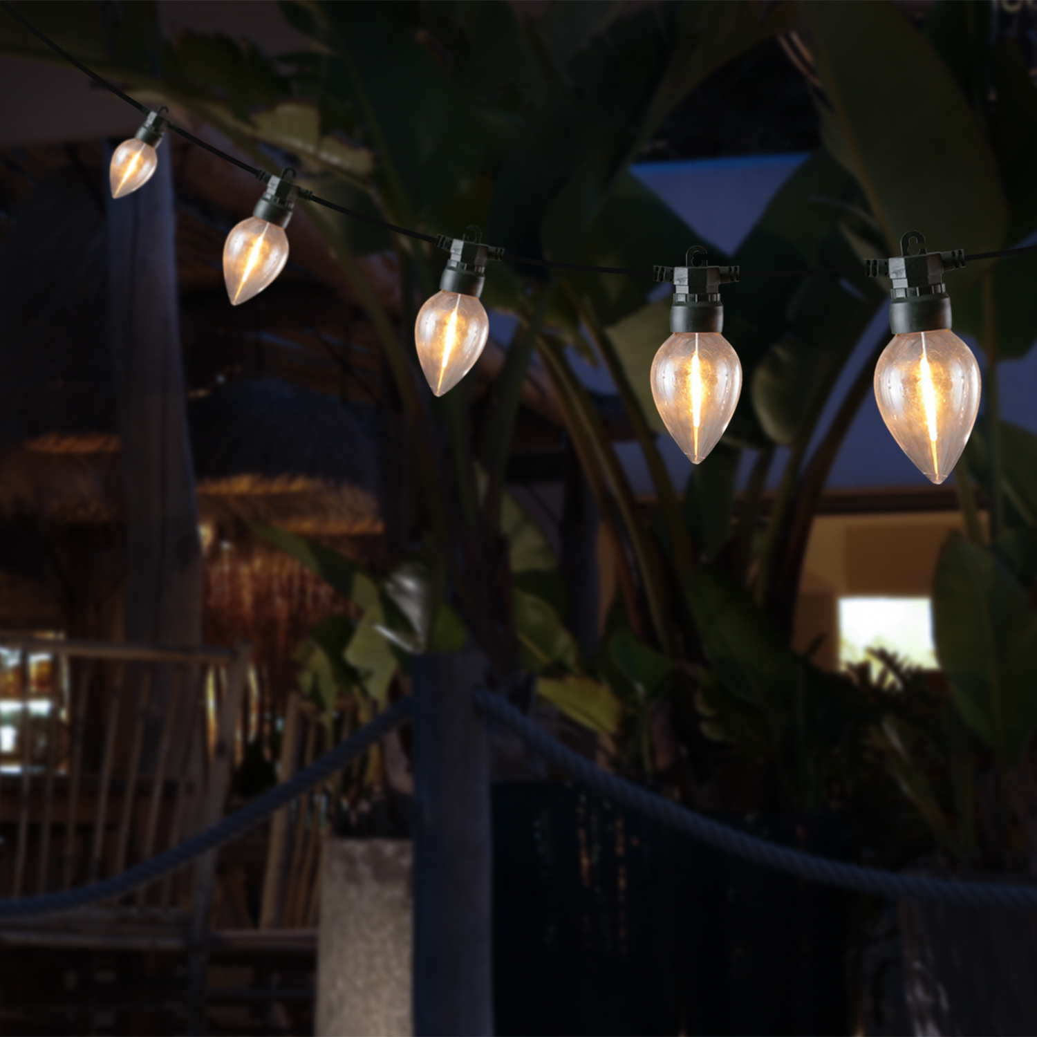 LED Lichterkette mit 8 flackernden Kerzenlampen - Flammeneffekt - L: 3,5m - Timer - für Außen LED Lichterkette mit 8 flackernden Kerzenlampen - Flammeneffekt - L: 3,5m - Timer - für Außen